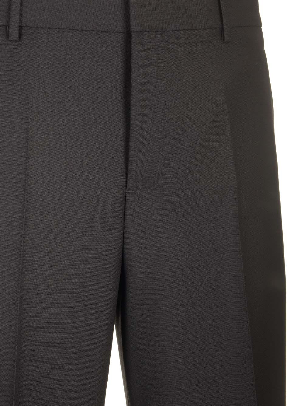 Shop Versace Formal Trousers In Mohair Blend In Black