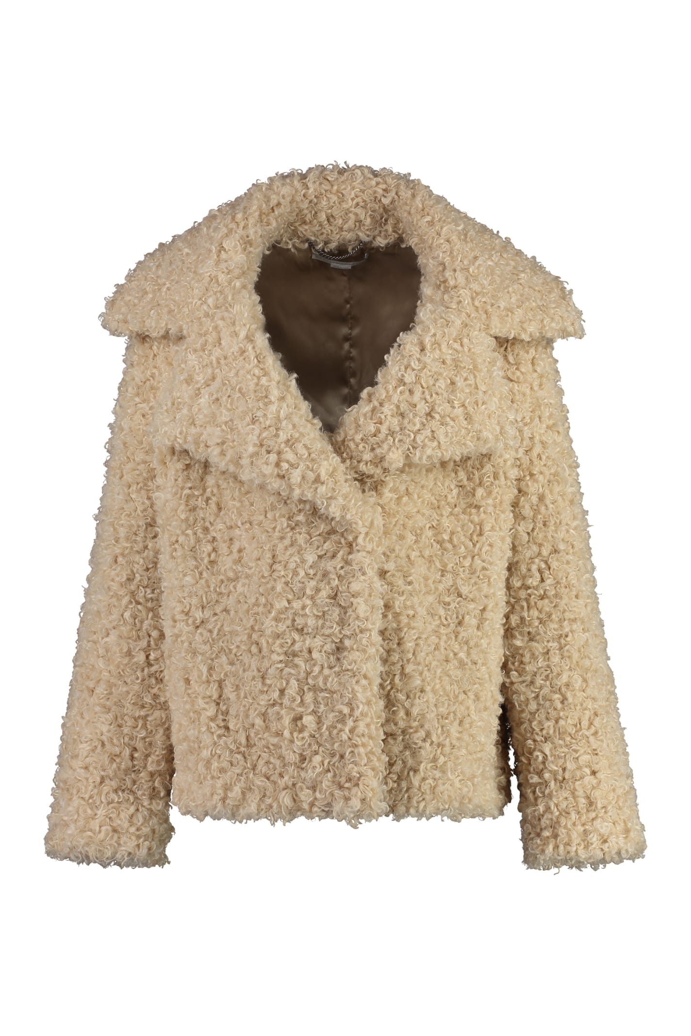 Shop Stella Mccartney Vegan Fur Coat In Panna