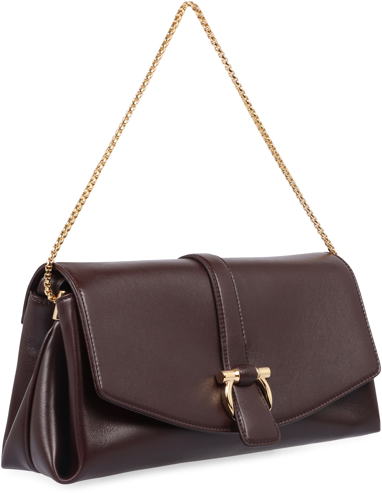 Shop Ferragamo M Leather Crossbody Bag In Red-purple Or Grape