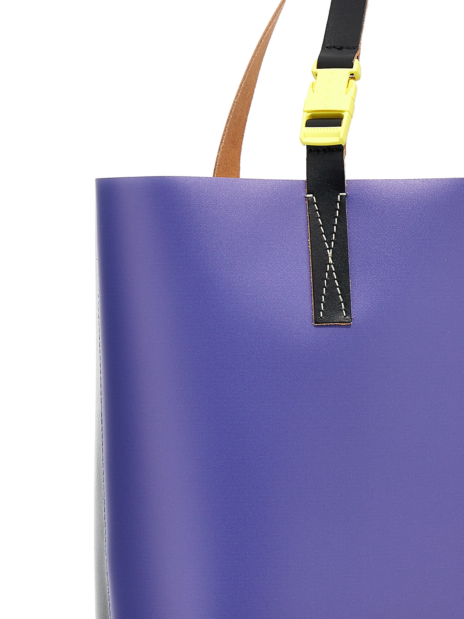 Shop Marni Logo Shopping Bag In Purple