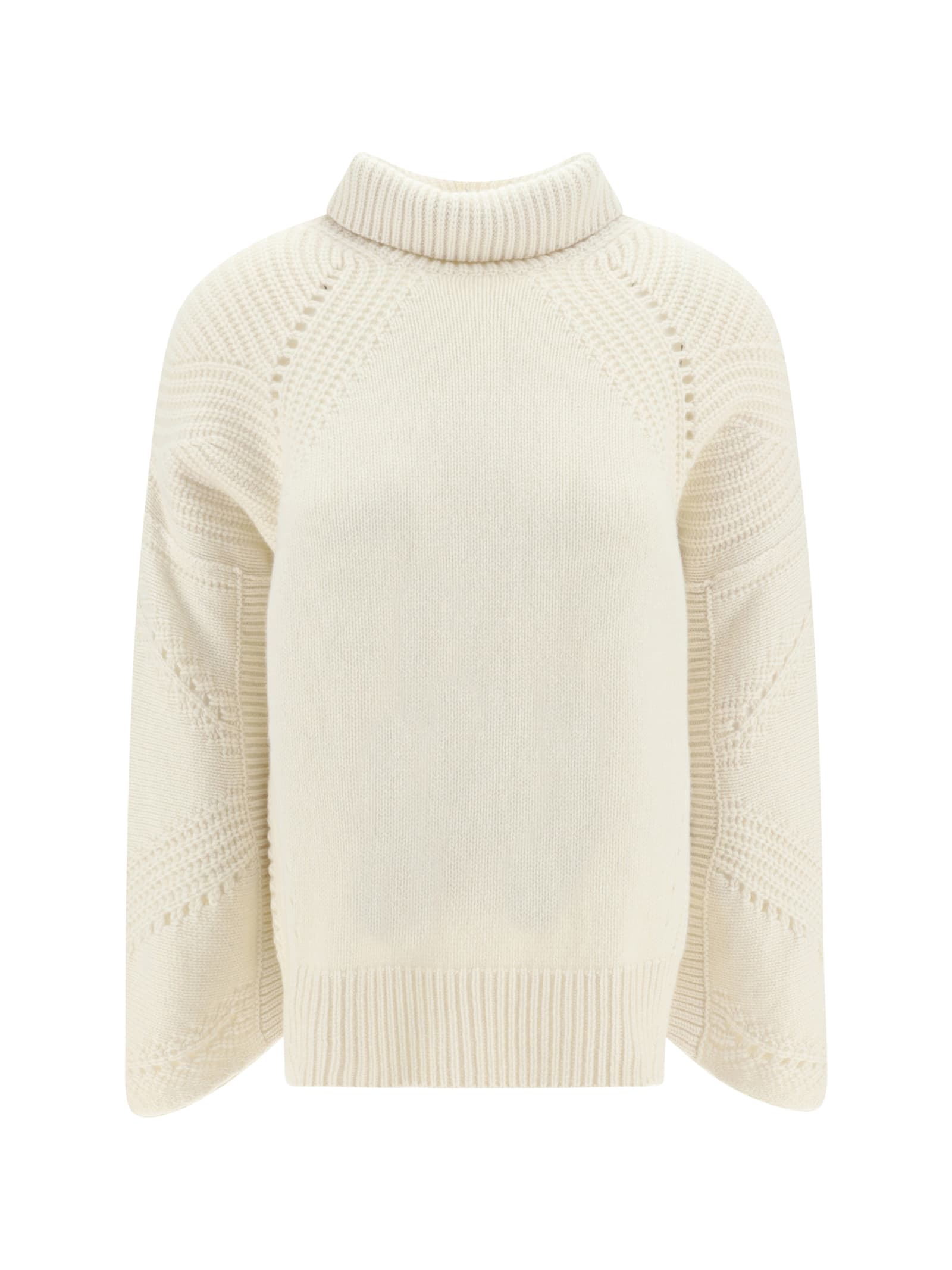 Shop Ermanno Scervino Turtleneck Sweater Sweater In Snow White