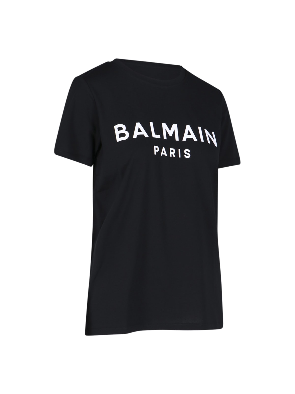 Shop Balmain Logo Buttons T-shirt In Nero E Bianco