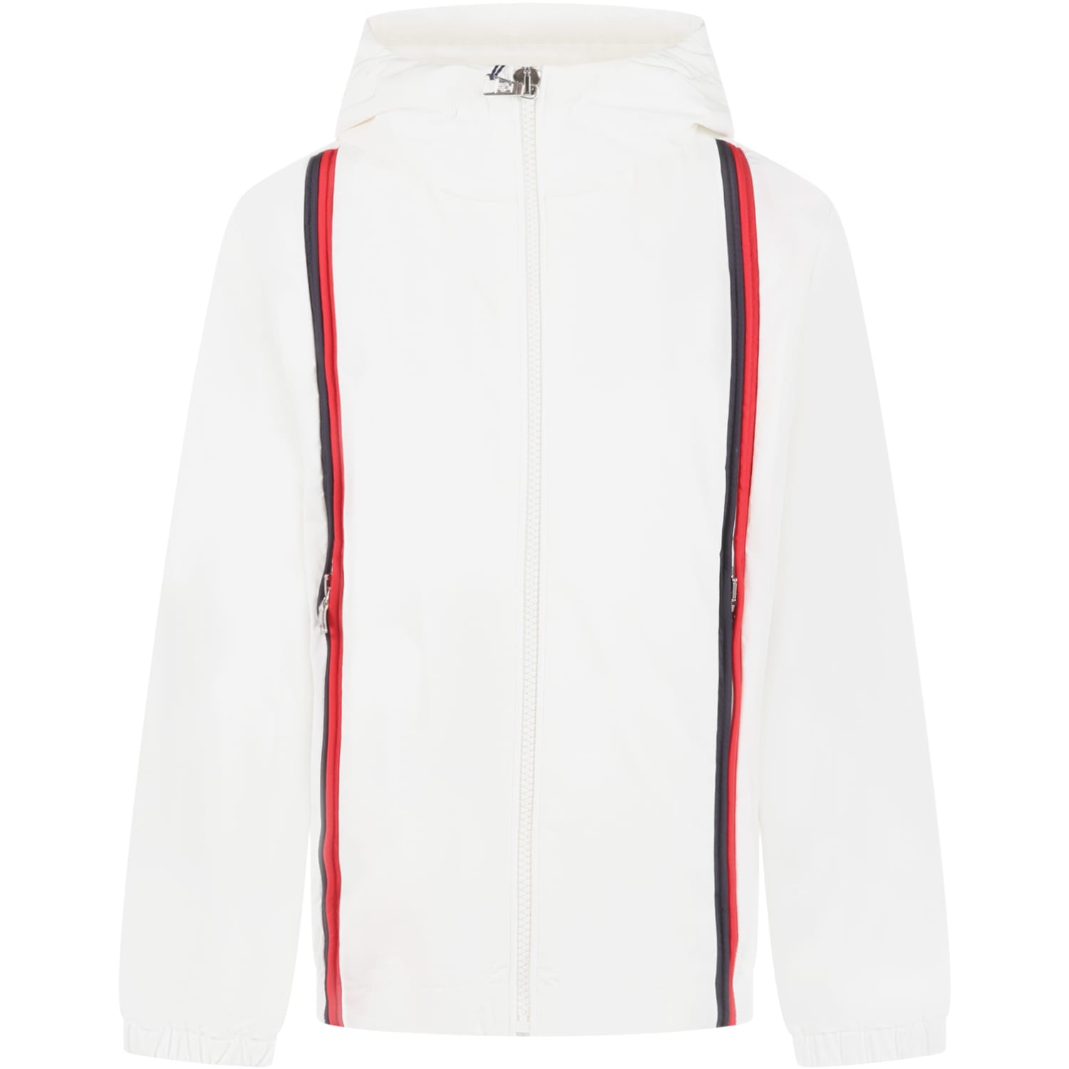 Moncler Kids' White Darvas Windbreaker For Boy With Logo Patch