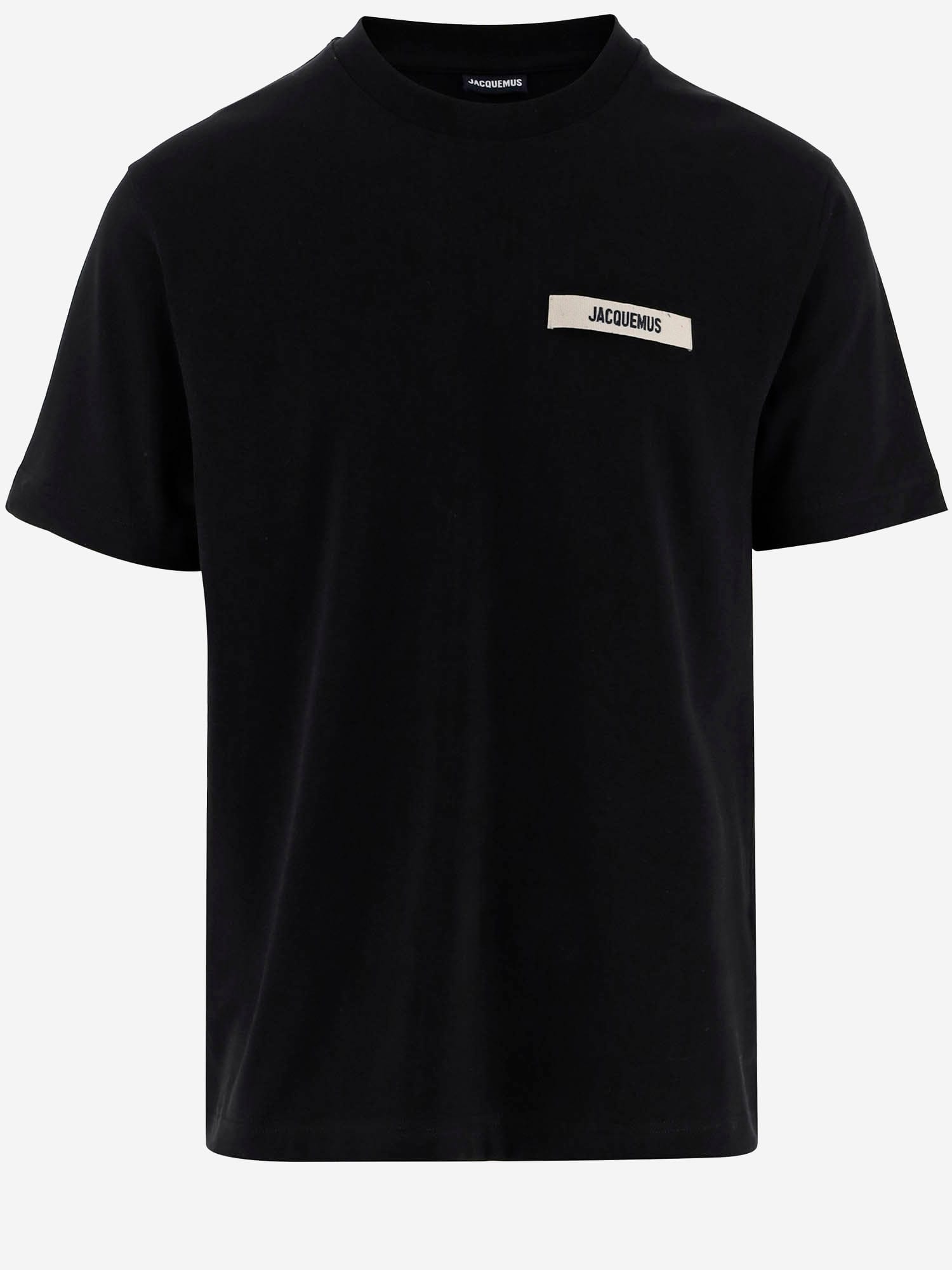 Jacquemus Le T-shirt Gros Grain Cotton T-shirt In Black
