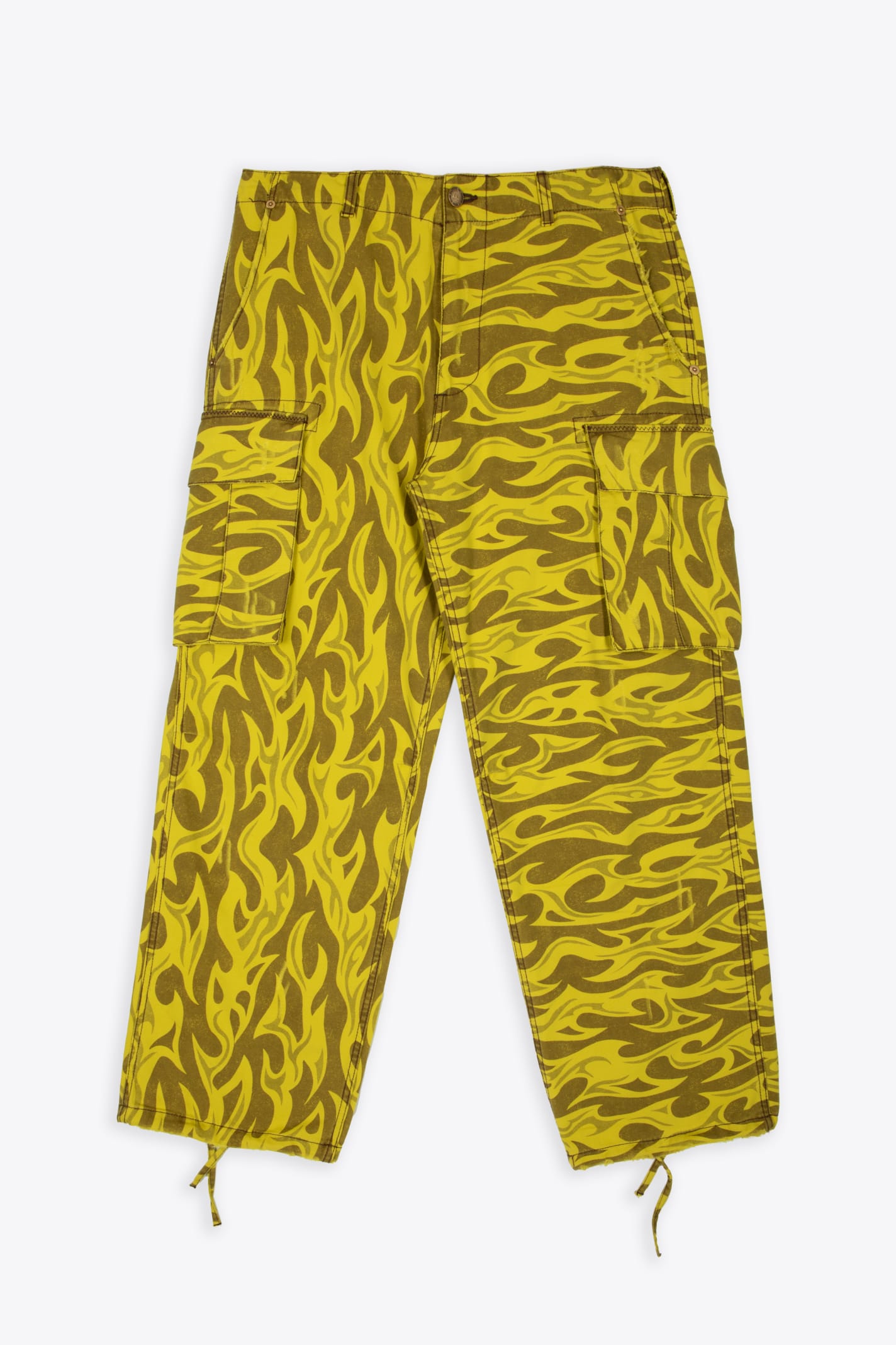 Unisex Printed Cargo Pants Woven Yellow Canvas Printed Cargo Pant - Unisex Printed Cargo Pants Woven