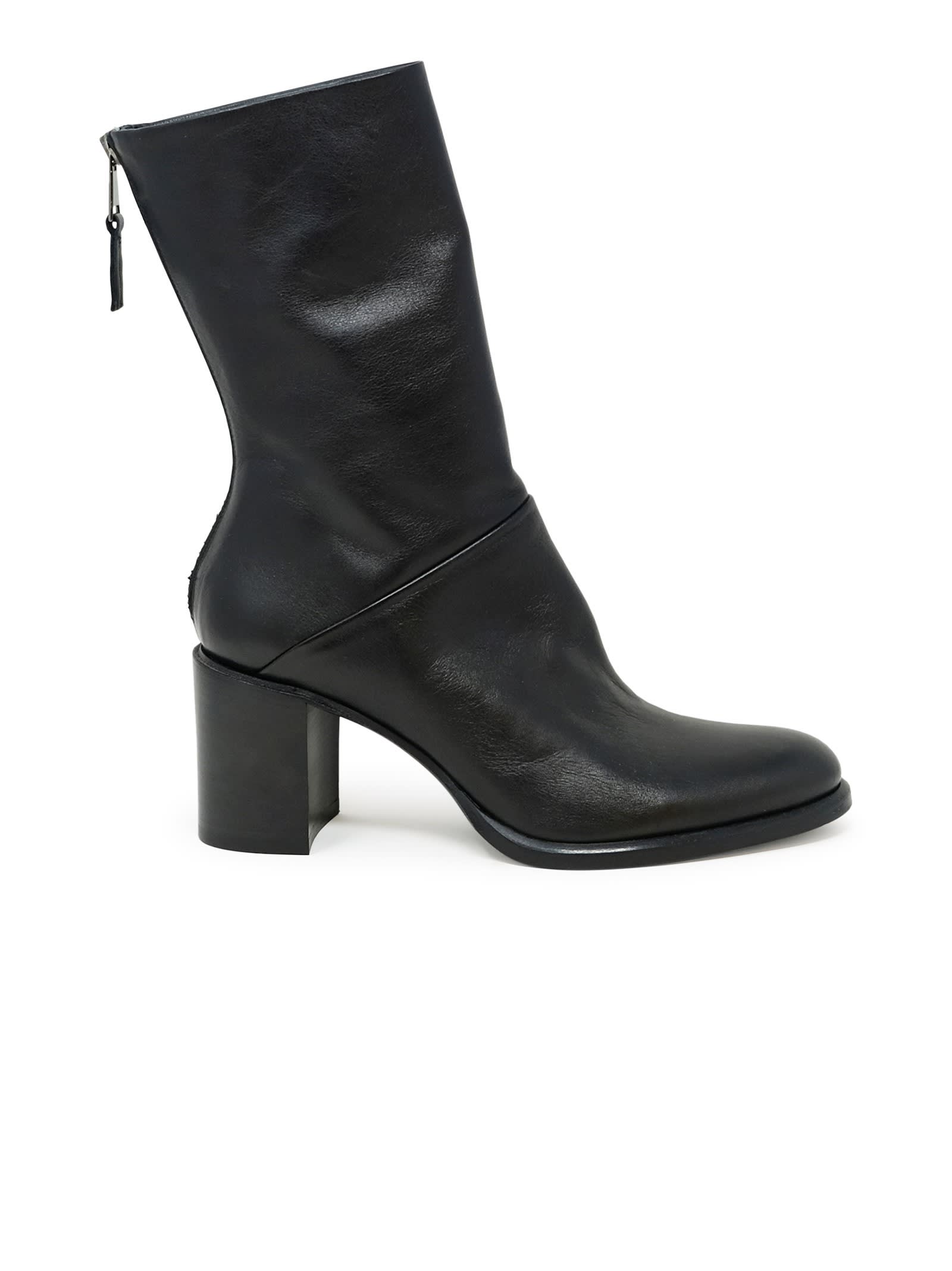 Black Leather Ankle Boots