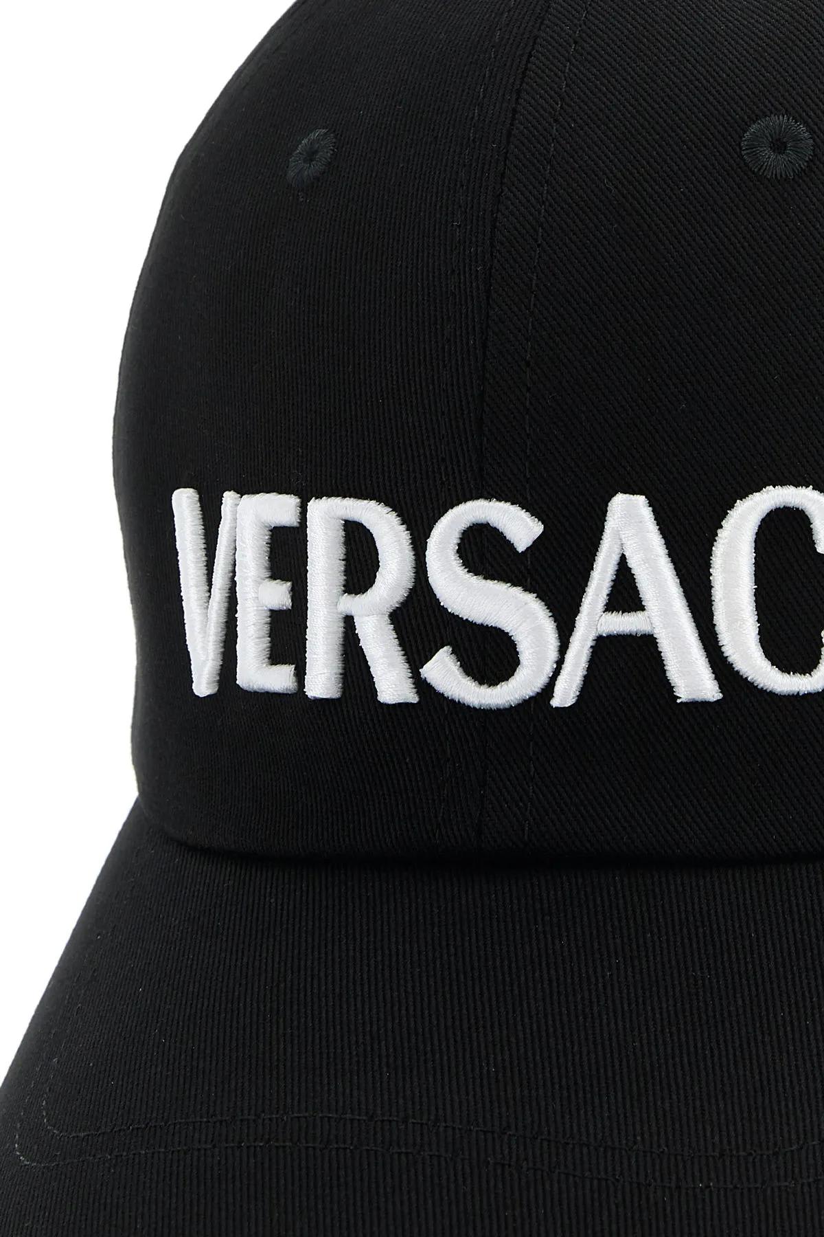 Shop Versace Black Cotton Baseball Cap