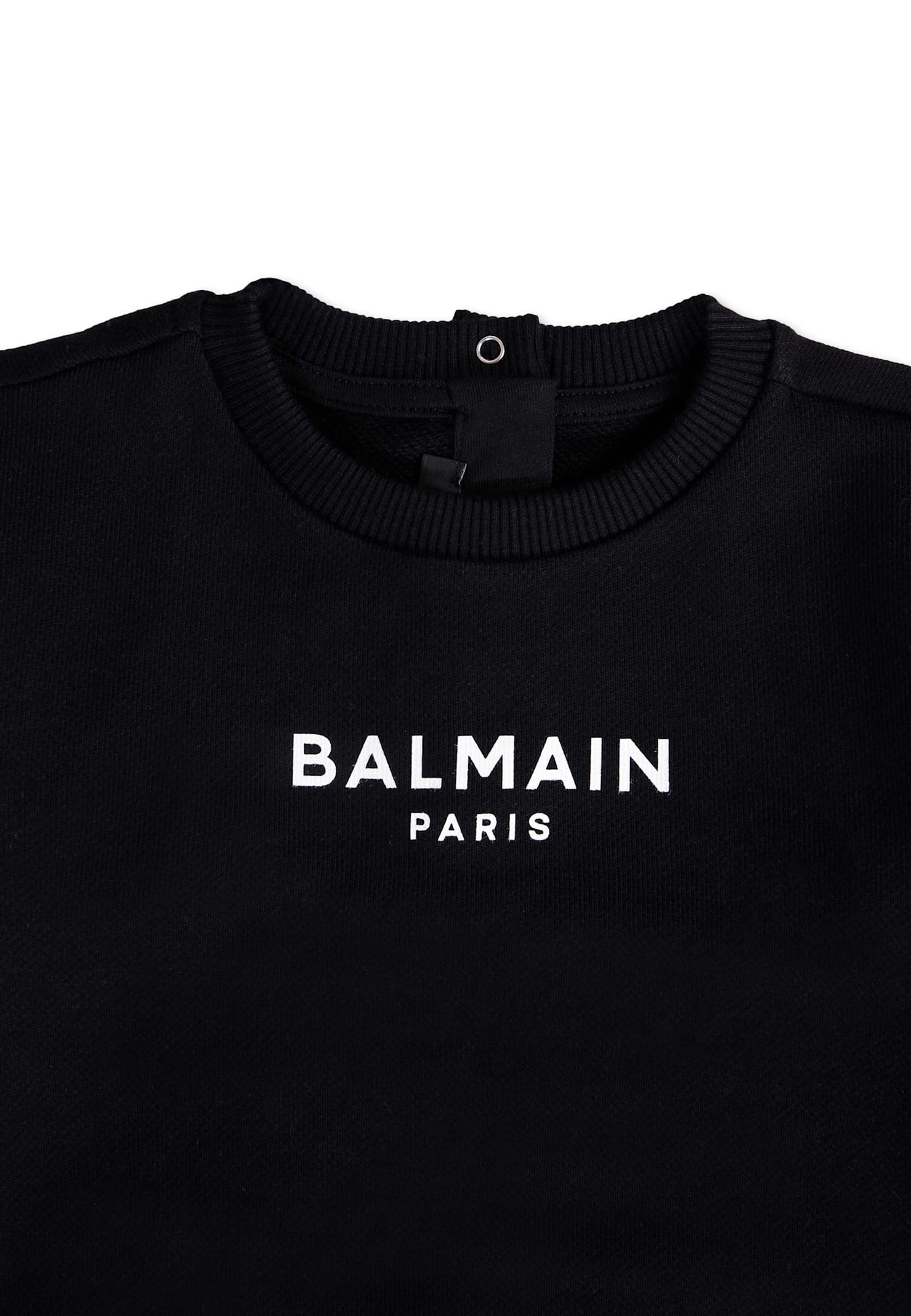 Balmain Black Sweatshirt For Babykids With Logo In Black