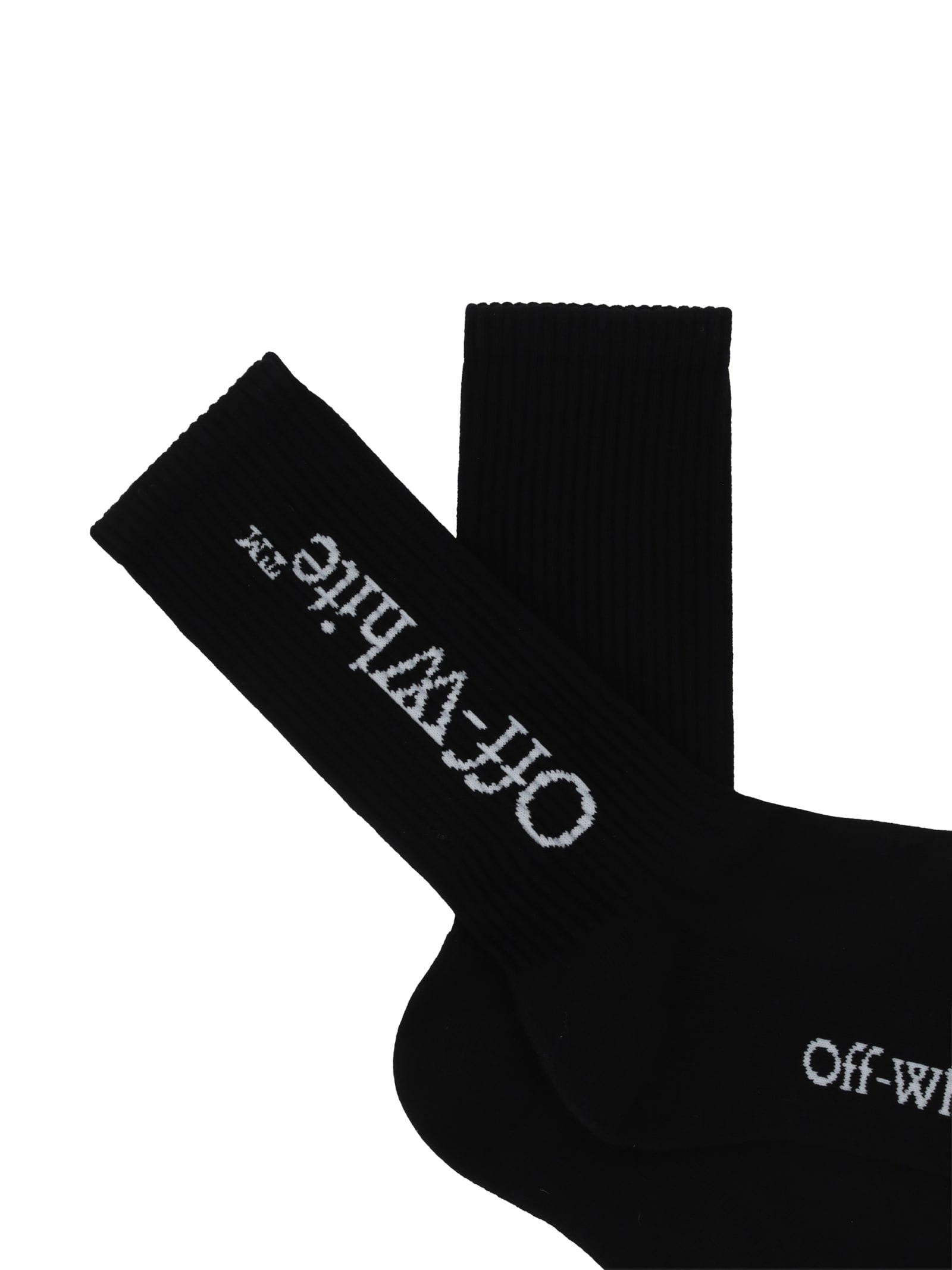 Shop Off-white Socks In Black Whit