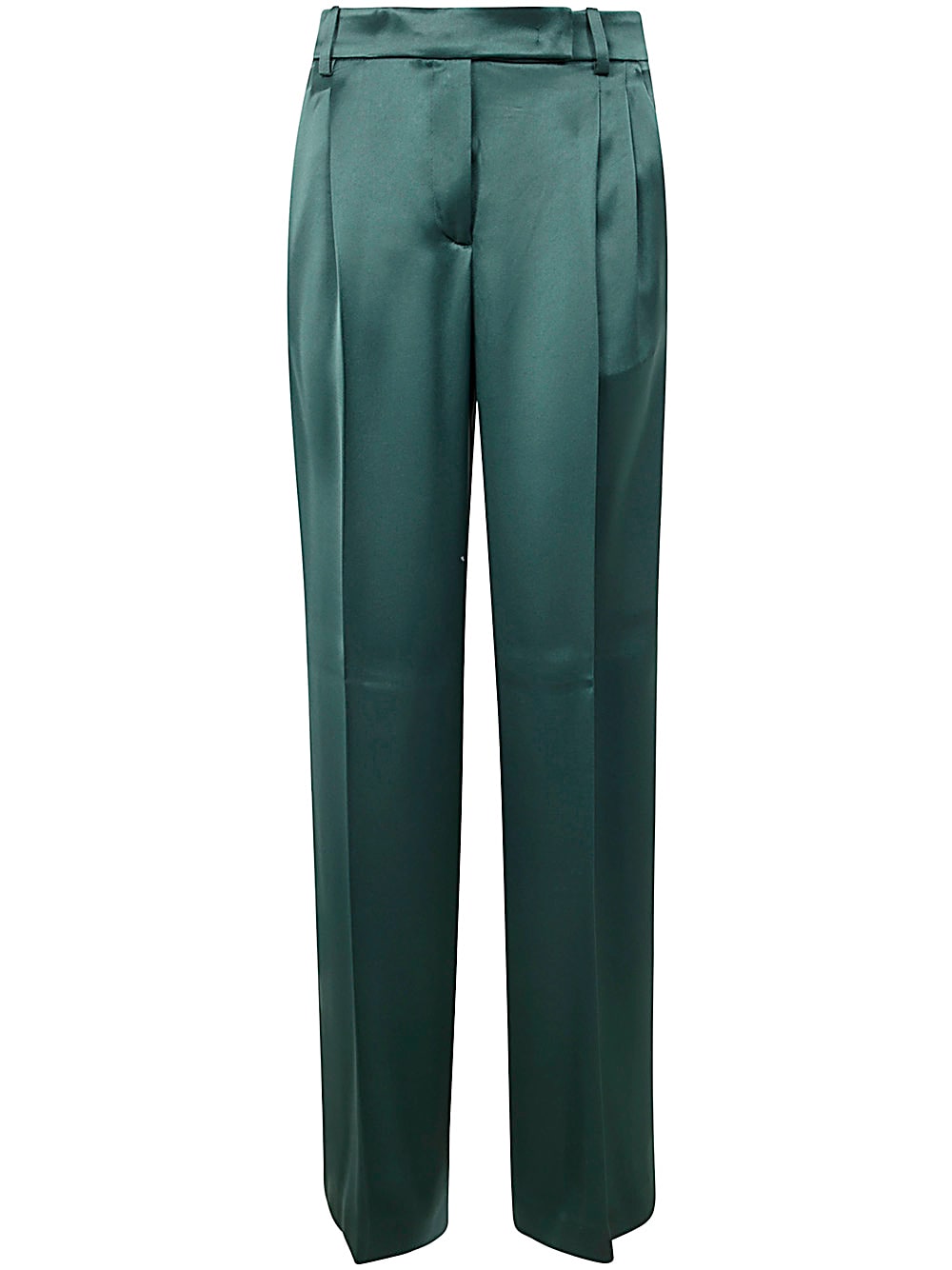 Shop Pinko Laon Satin Trousers In A Bottle Green