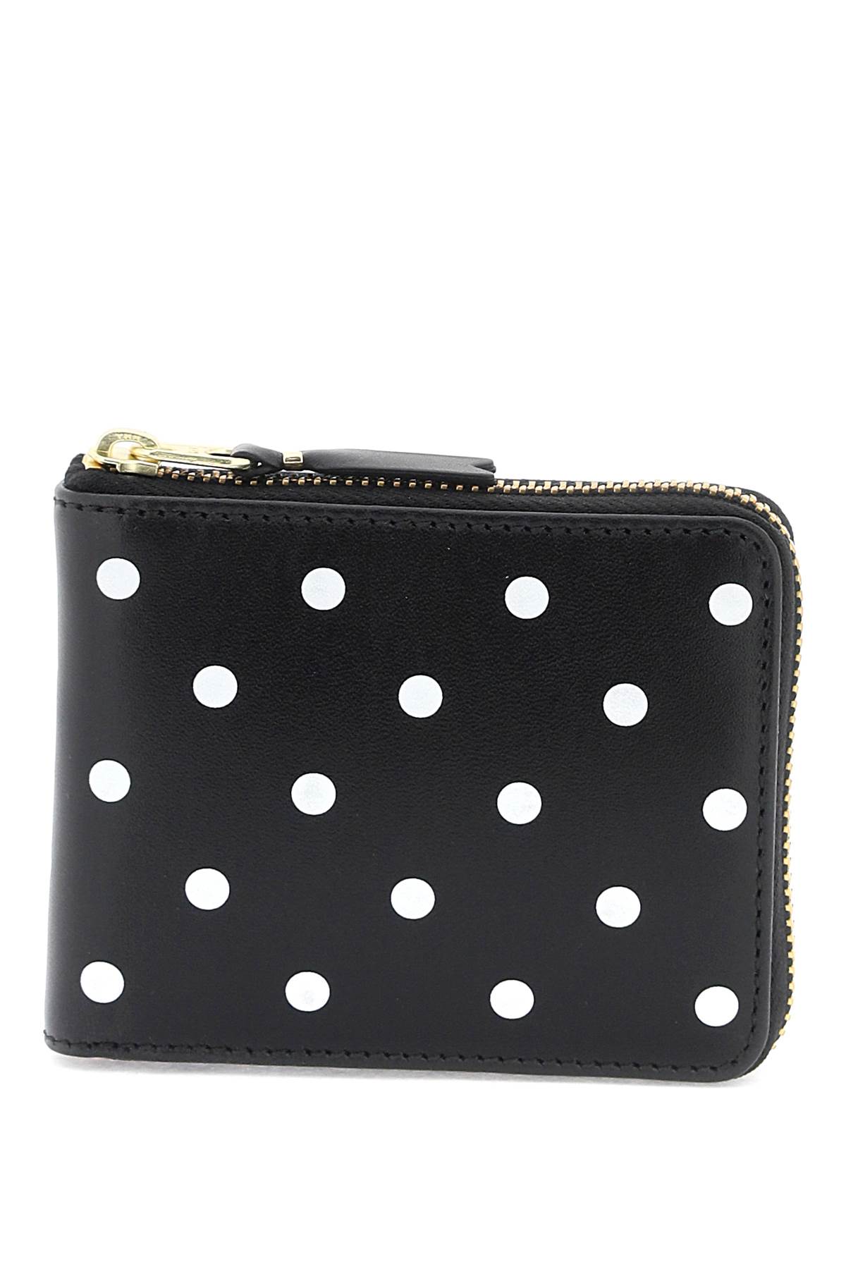 Shop Comme Des Garçons Polka Dot Zip Around Wallet In Black (black)