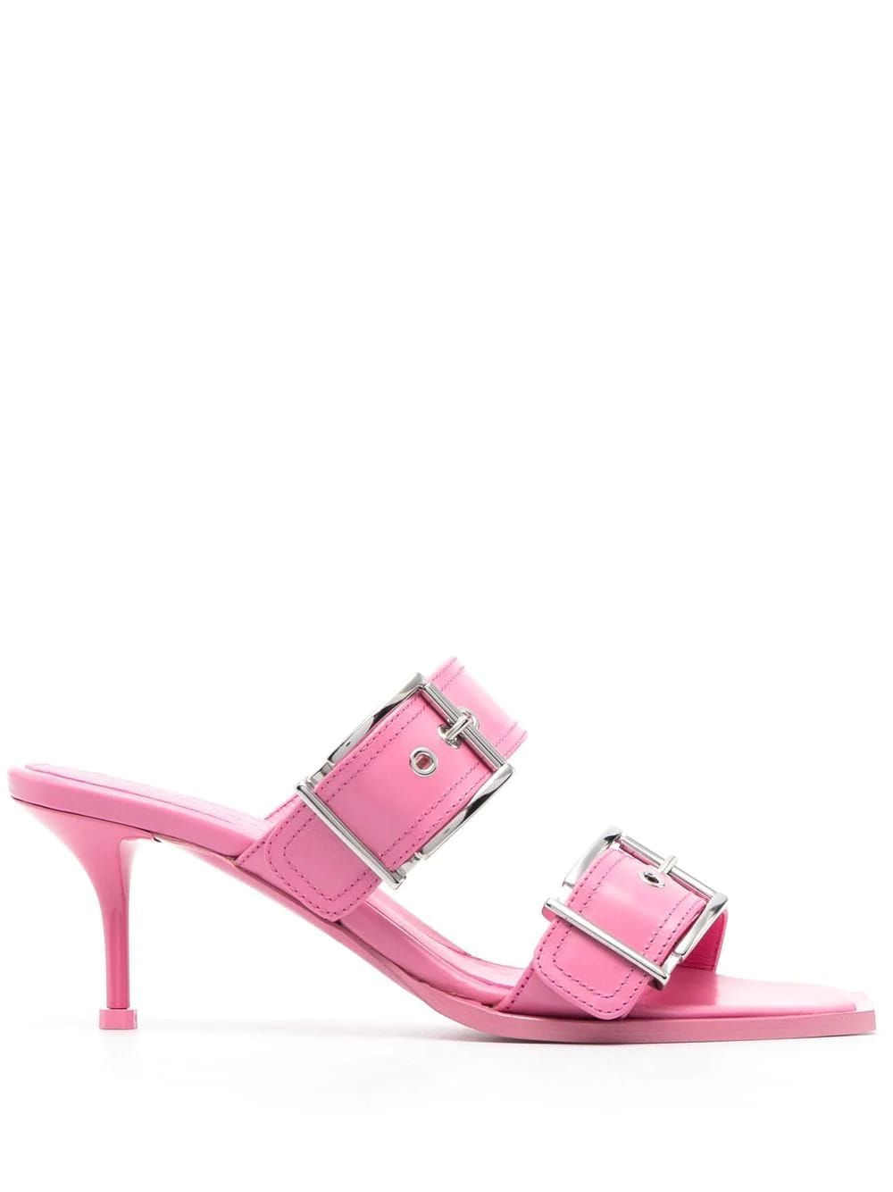 ALEXANDER MCQUEEN PINK PUNK SANDAL WITH DOUBLE BUCKLE