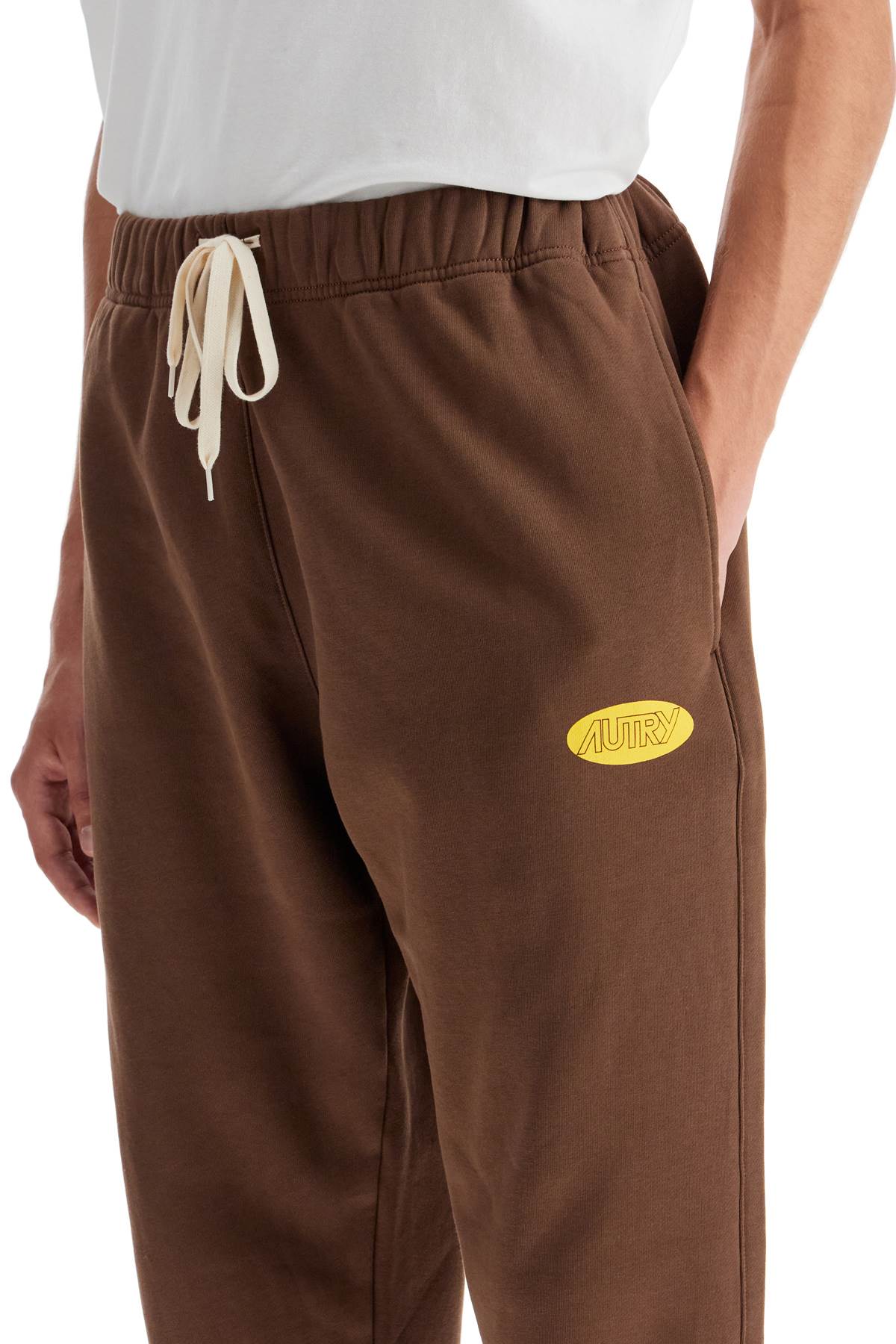 Shop Autry Relaxed Fit Fleece Joggers For In Choco (brown)