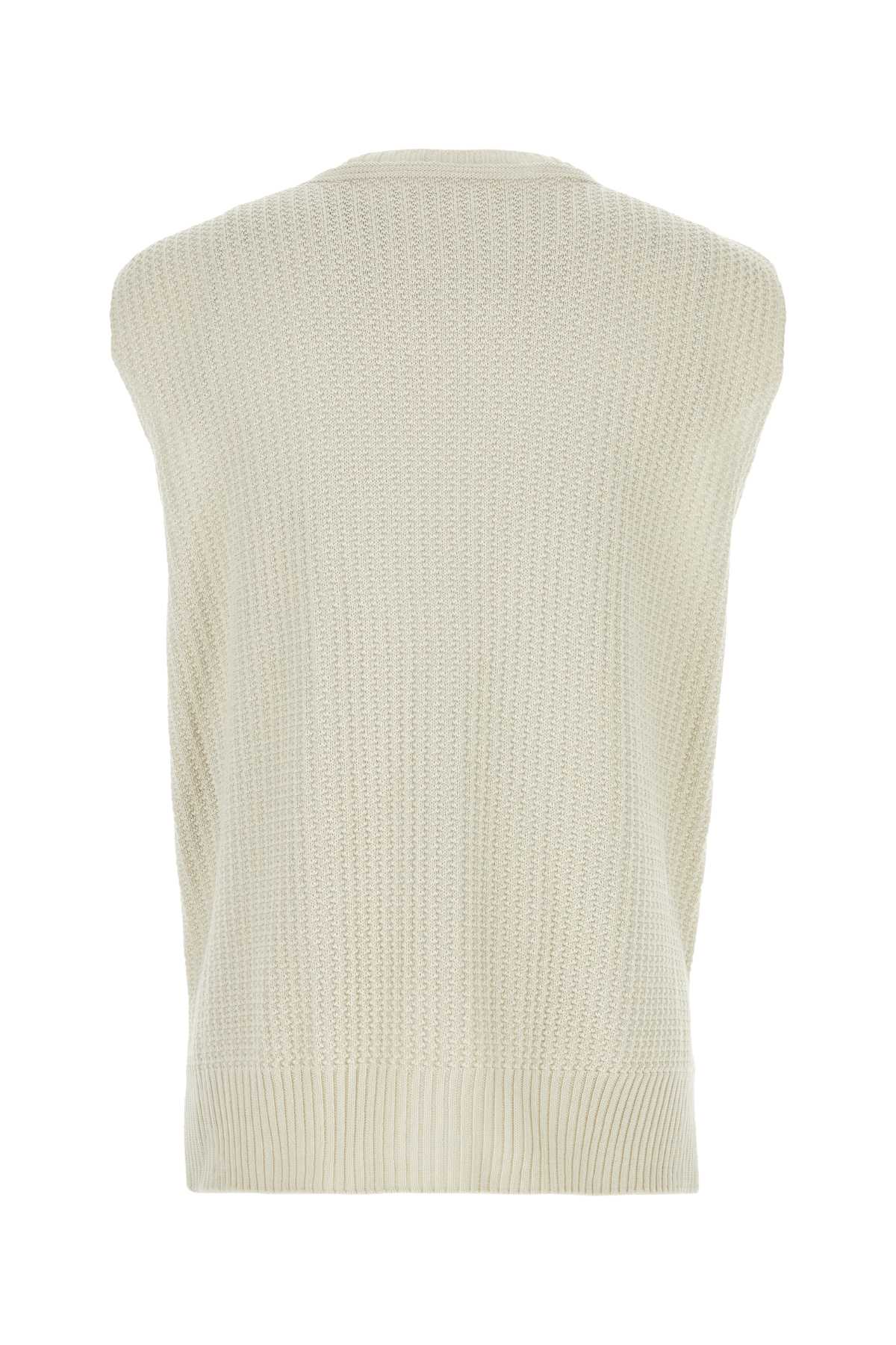 Shop Issey Miyake Ivory Cotton Vest In White