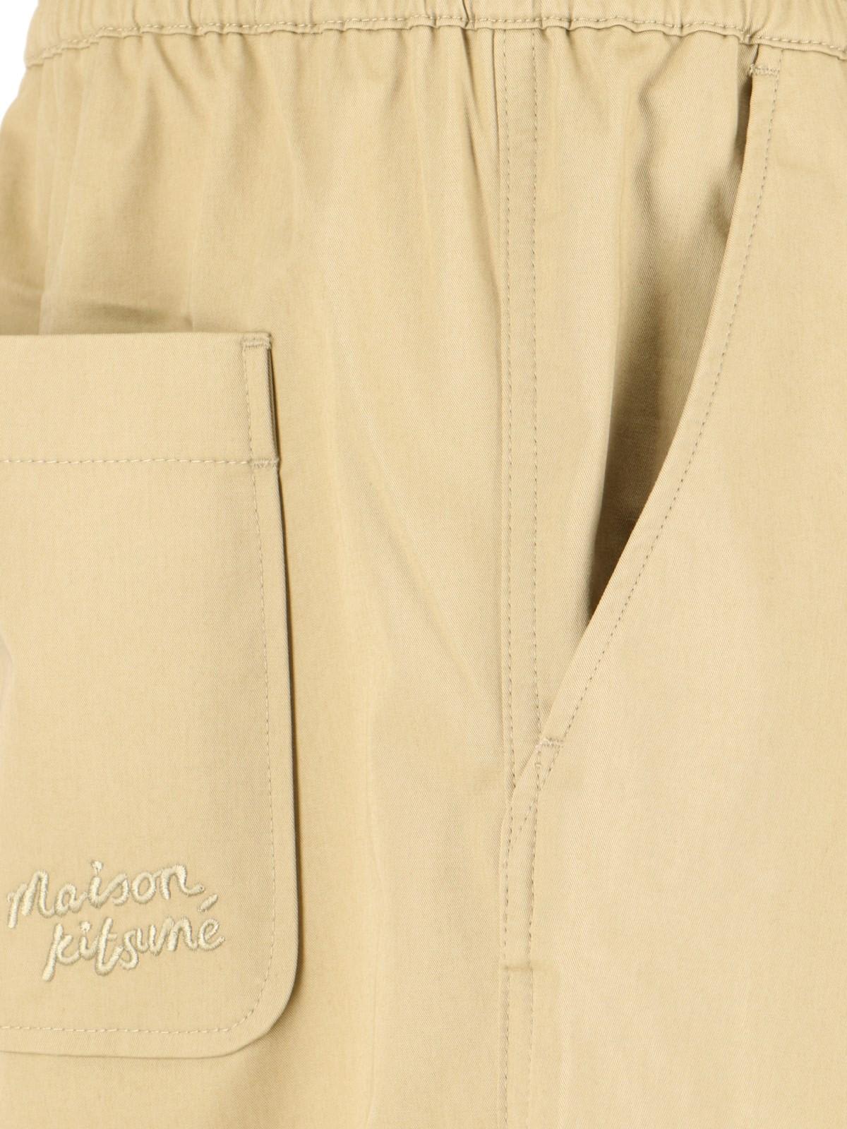 Shop Maison Kitsuné Casual Trousers In Beige