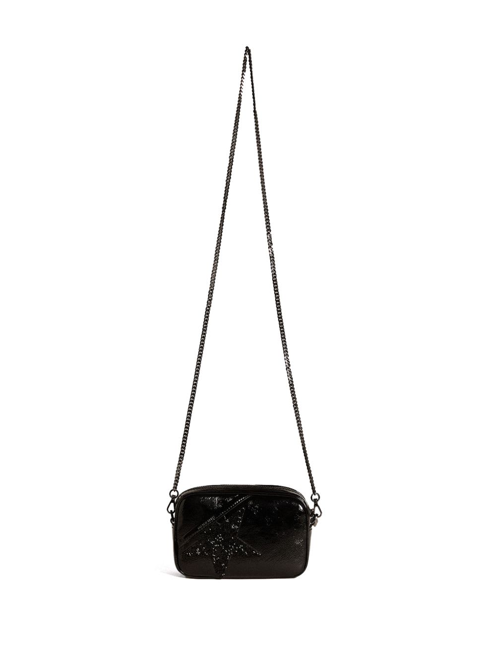 Golden Goose Star Mini Leather Crossbody Bag In Black