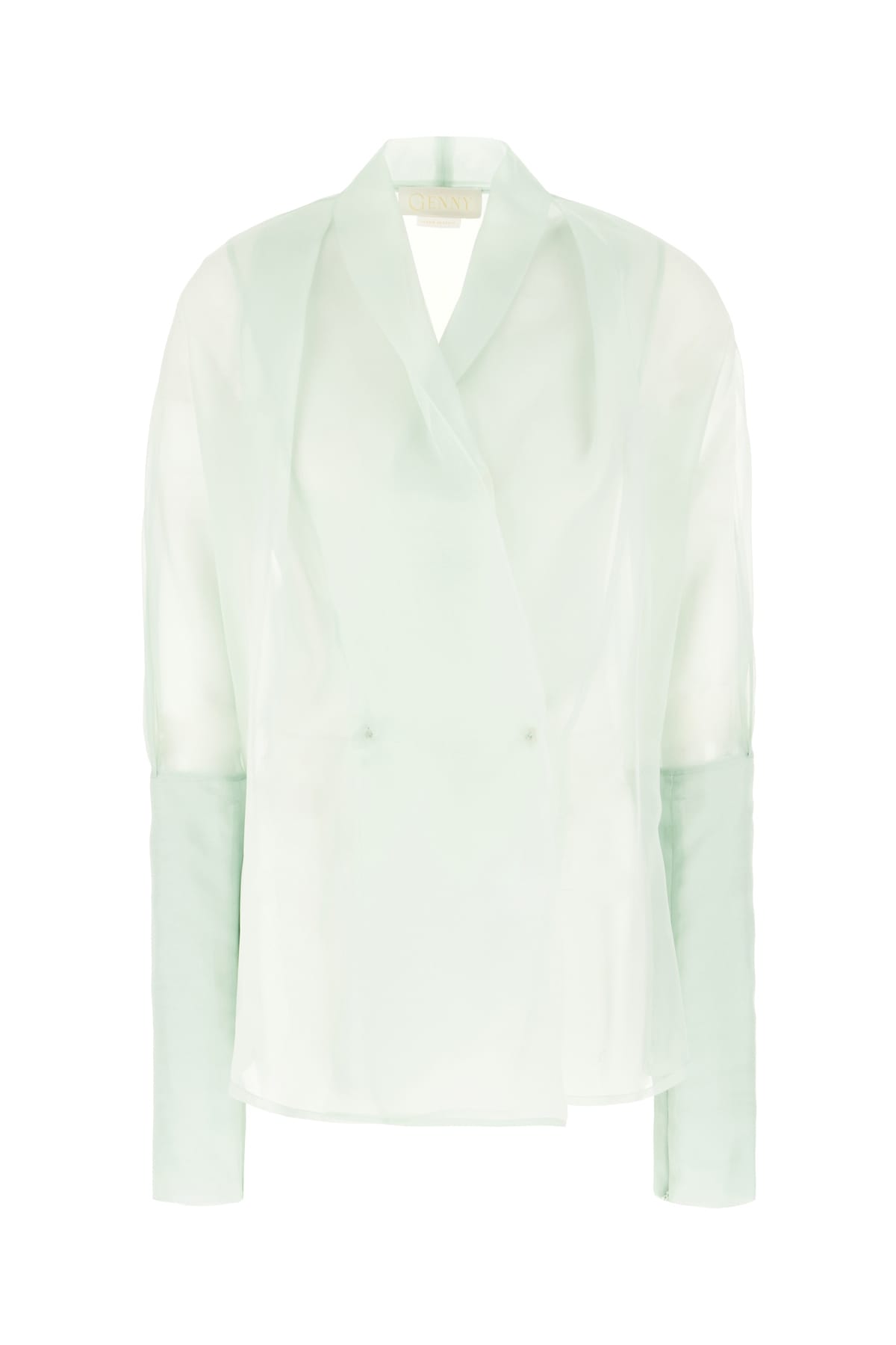 Genny Mint Green Silk Blazer In Giada