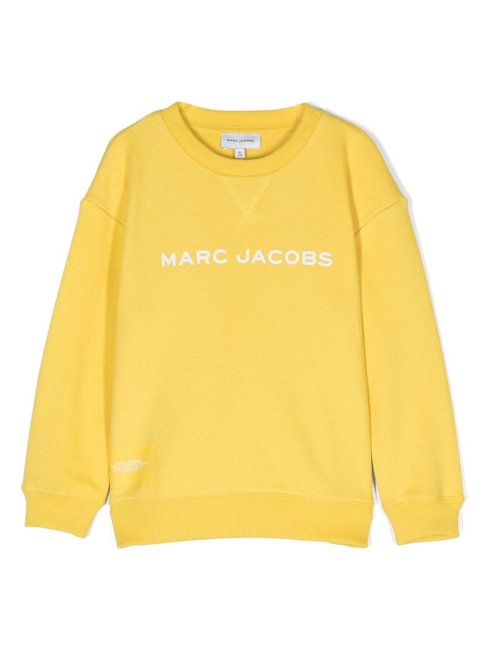 Little Marc Jacobs Kids' Yellow Cotton Blend Sweatshirt In Giallo