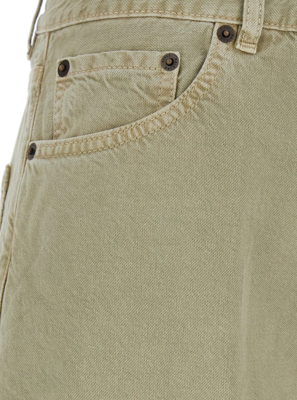 HAIKURE BETHANY GREEN JEANS WITH LOGO PATCH ON THE BACK IN COTTON TWILL WOMAN