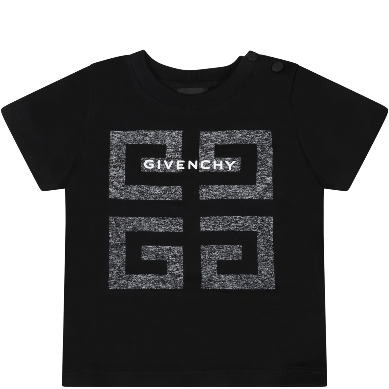 Givenchy Black T-shirt For Baby Boy With Gray Logo