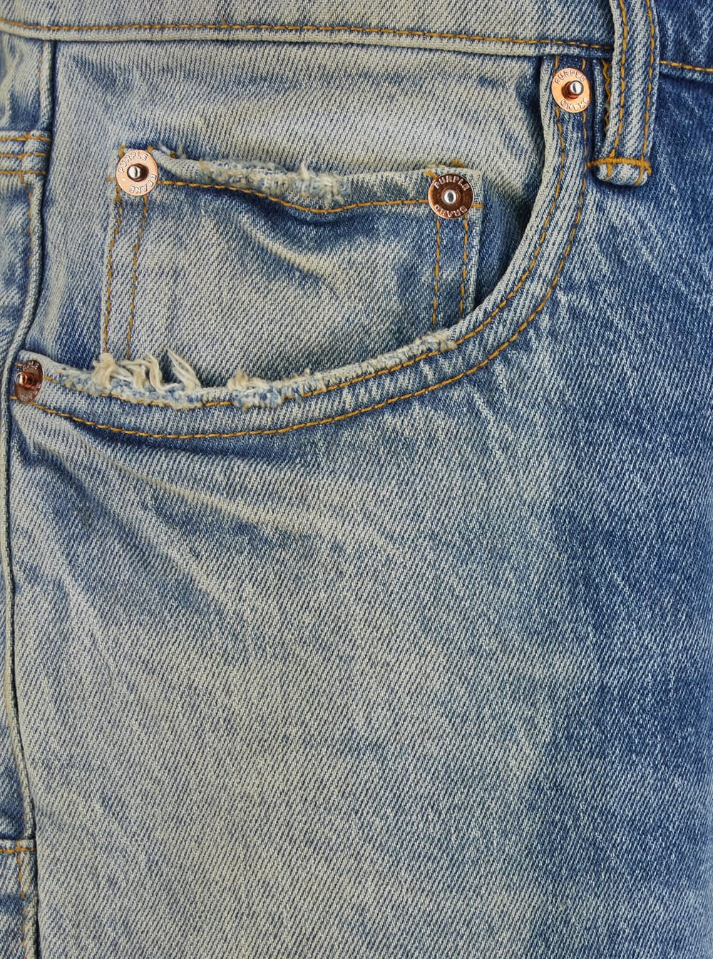 Purple Brand Blue Flared Jeans With Logo Patch On The Rear And Faded Effect In Blu
