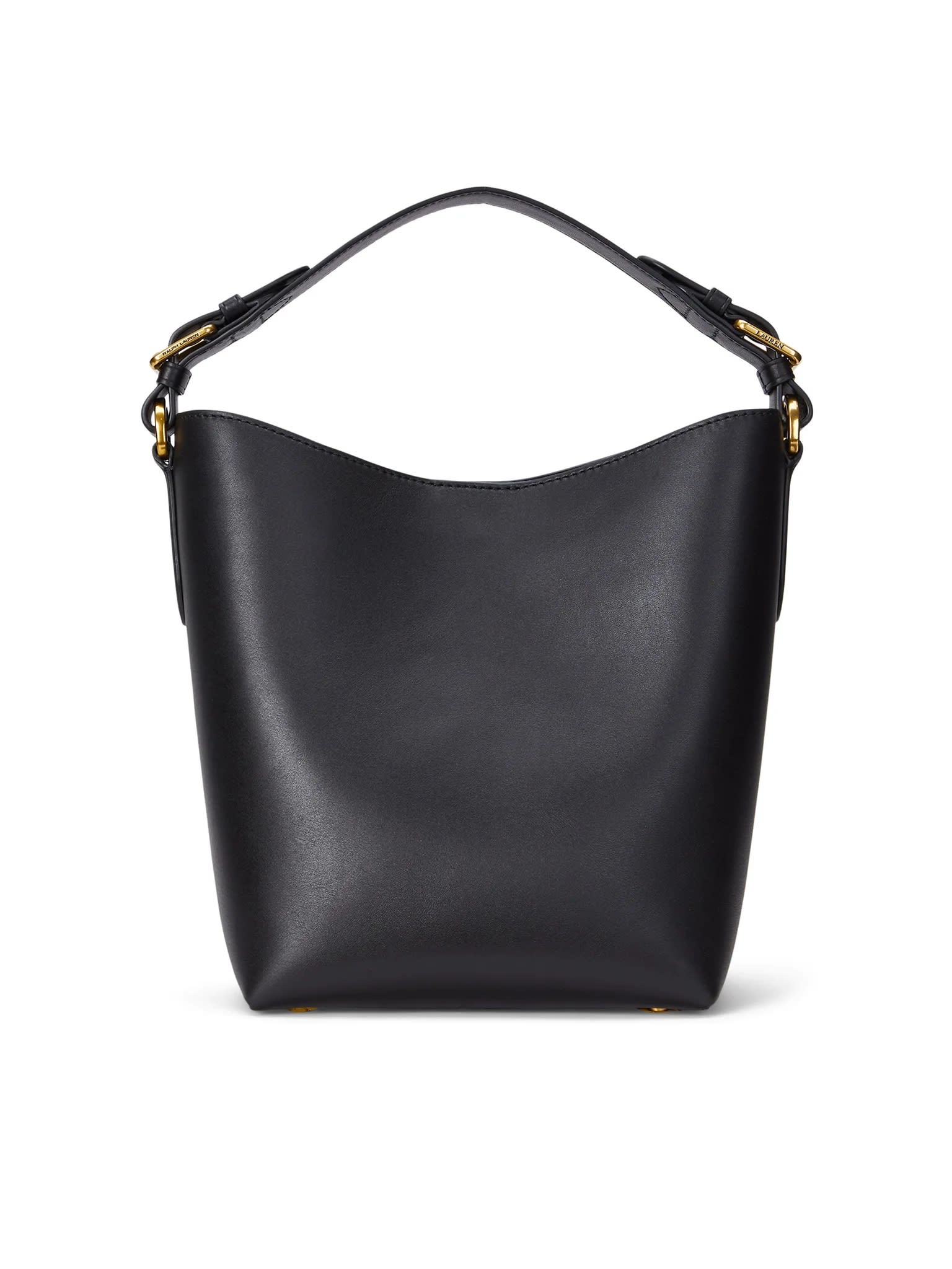 Shop Ralph Lauren Witley Md Bk Bucket Bag Medium In Black