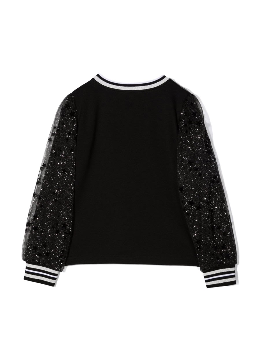 Simonetta Maglia Con Maniche In Tulle In Black
