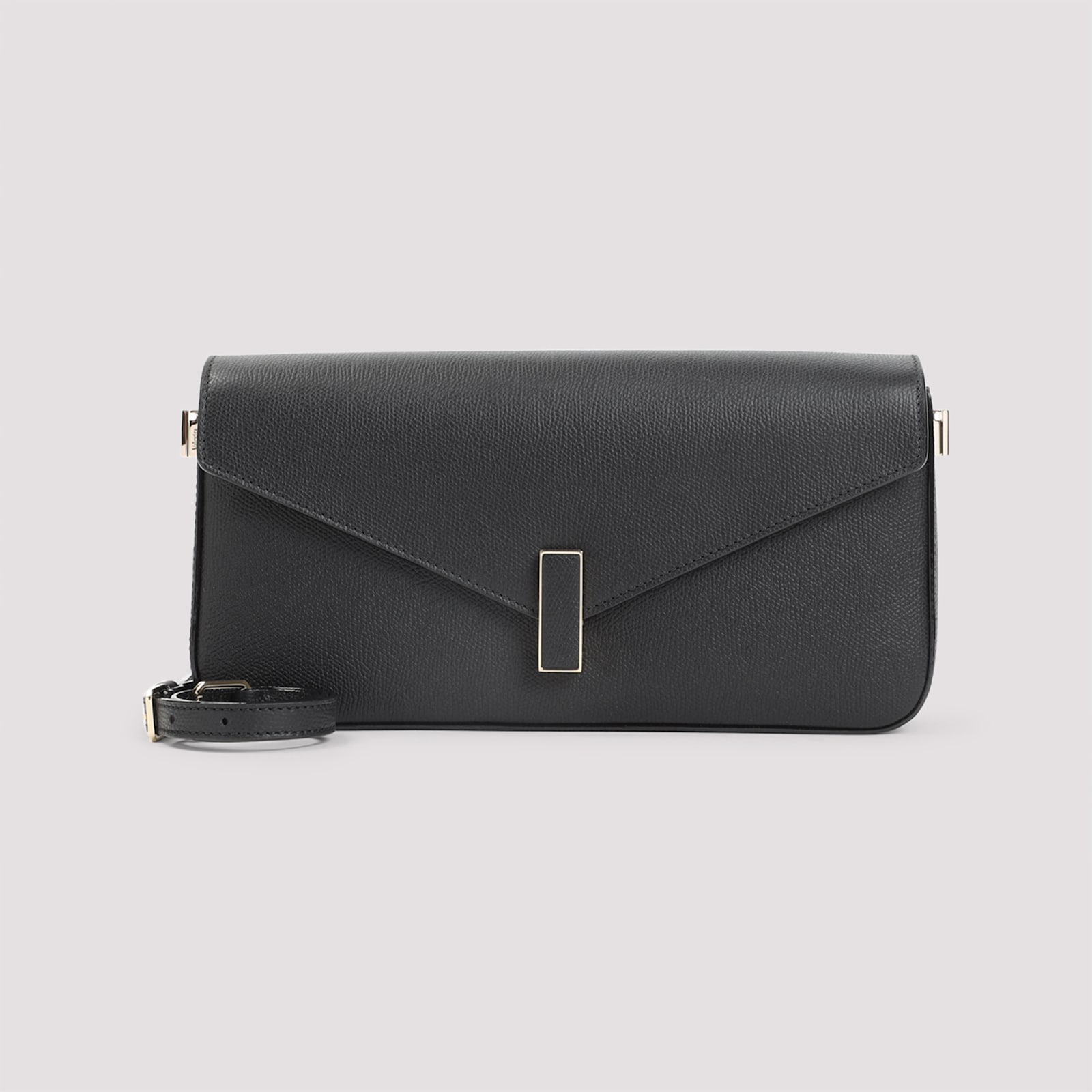 Valextra Structured Black Calf Leather Shoulder Bag In Black