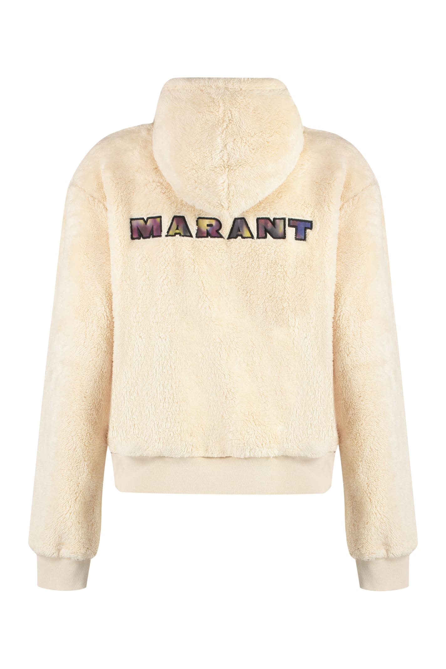 Shop Marant Etoile Maeva Fleece Hoodie In Ecru