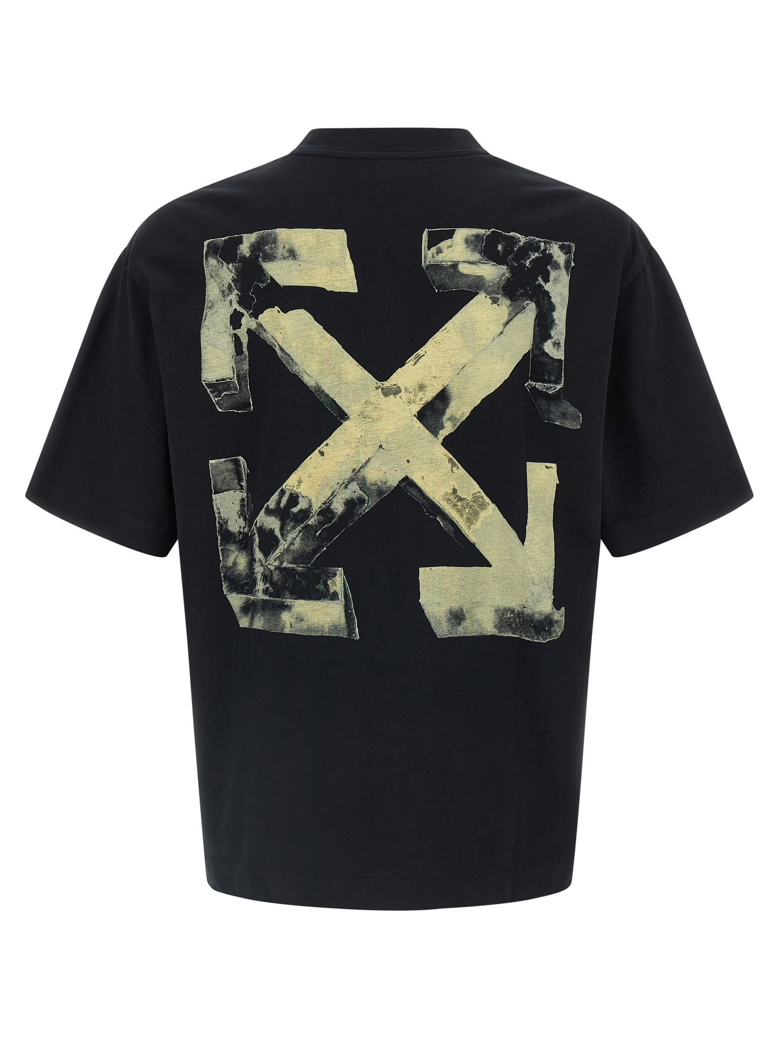 Off-white Cloudy Arrow Cotton Skate T-shirt In Black
