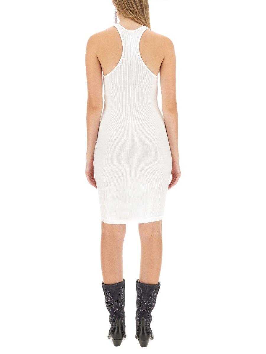 Shop Isabel Marant Crewneck Sleeveless Dress In White