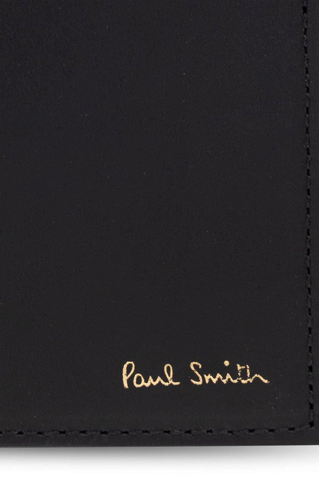 Paul Smith Black Signature Stripe Interior Leather Passport Holder In Black