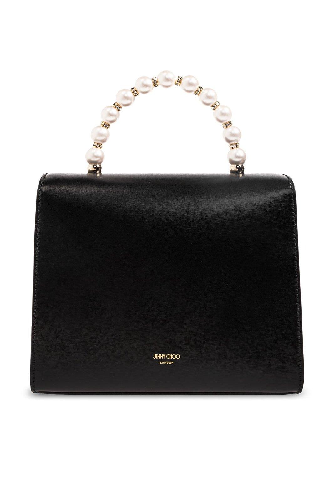 Shop Jimmy Choo Avenue Small Shoulder Bag In Black/light Gold