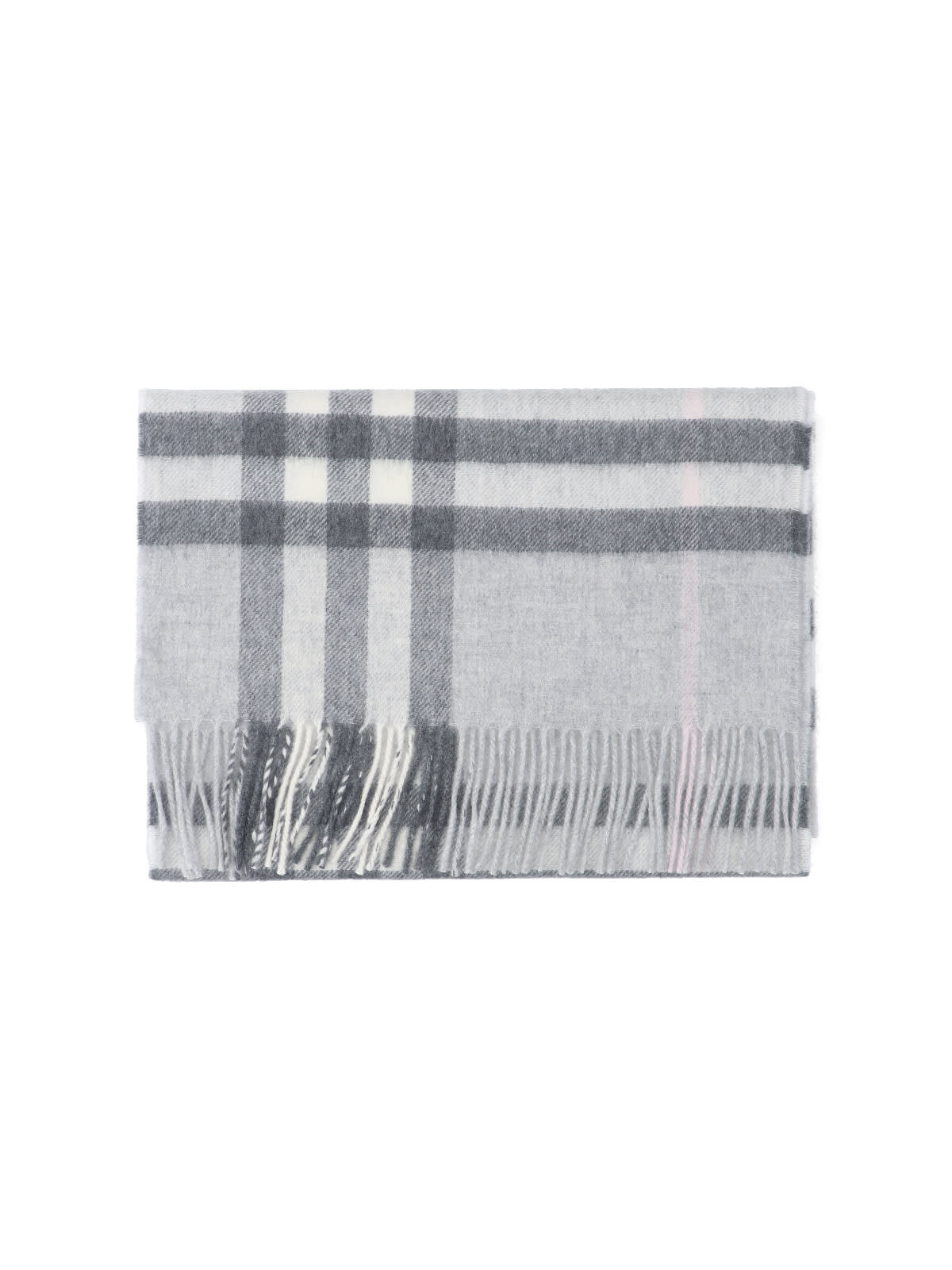 Burberry Check Scarf In Gray