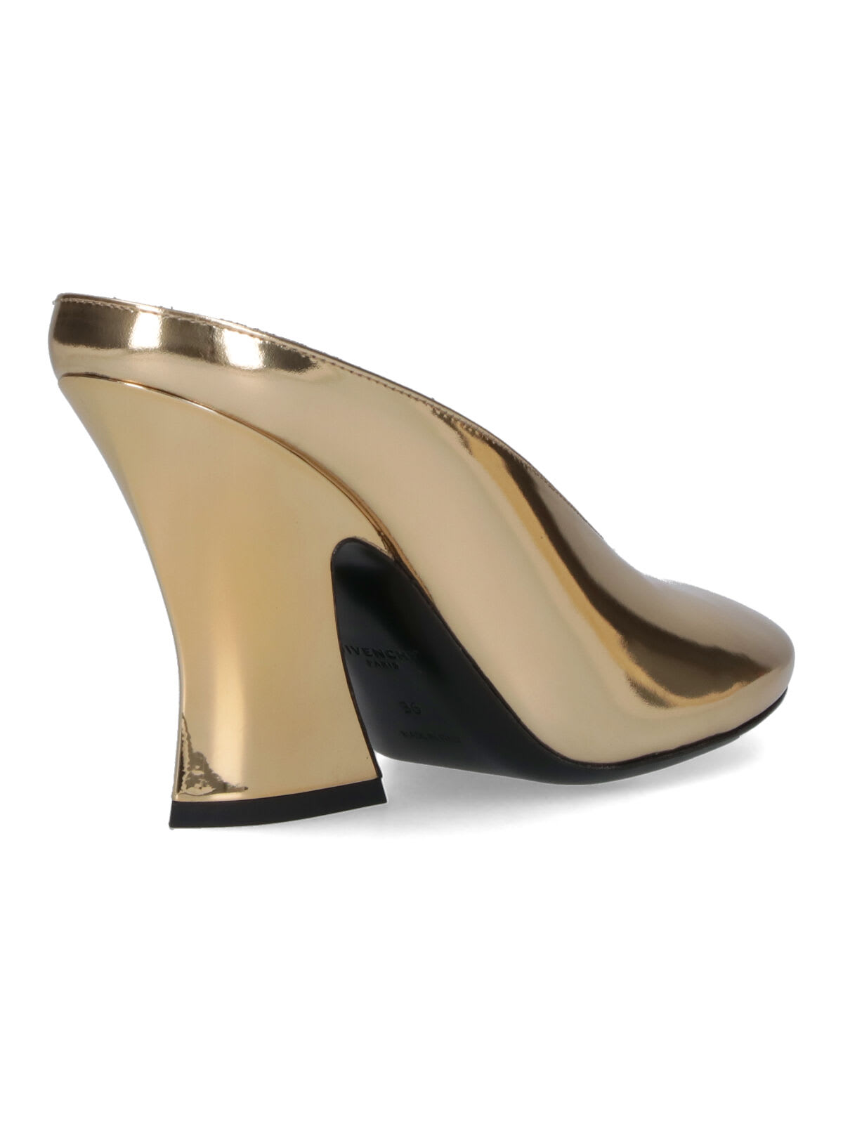 Givenchy Sculptural High Heel Mules With Metallic Finish In Multi