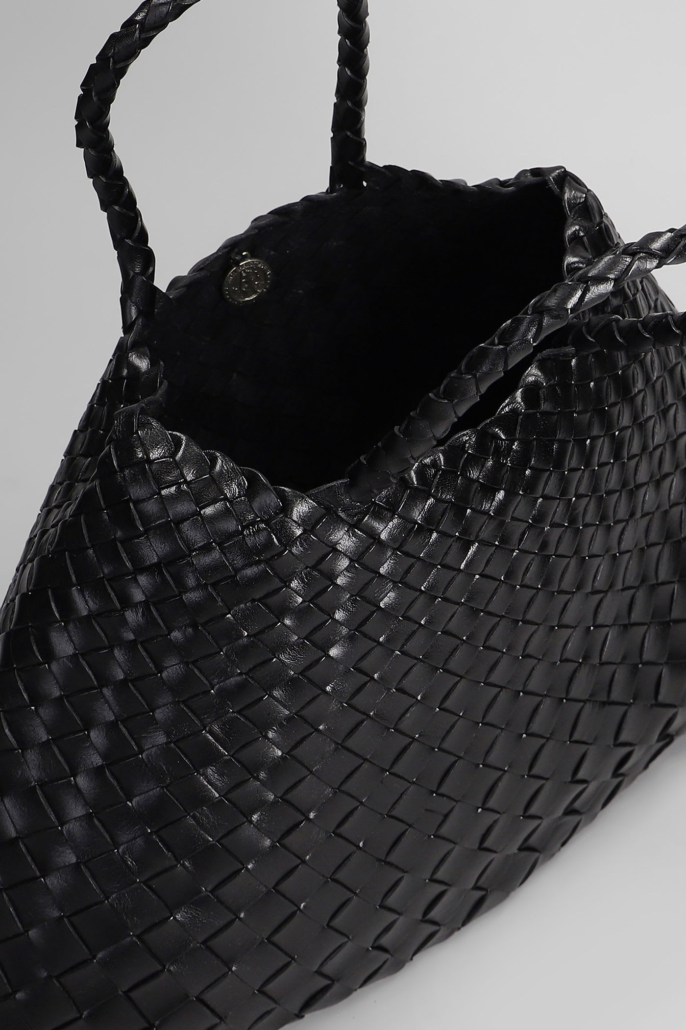 Dragon Diffusion Santa Croce Small Tote In Black Leather In Black
