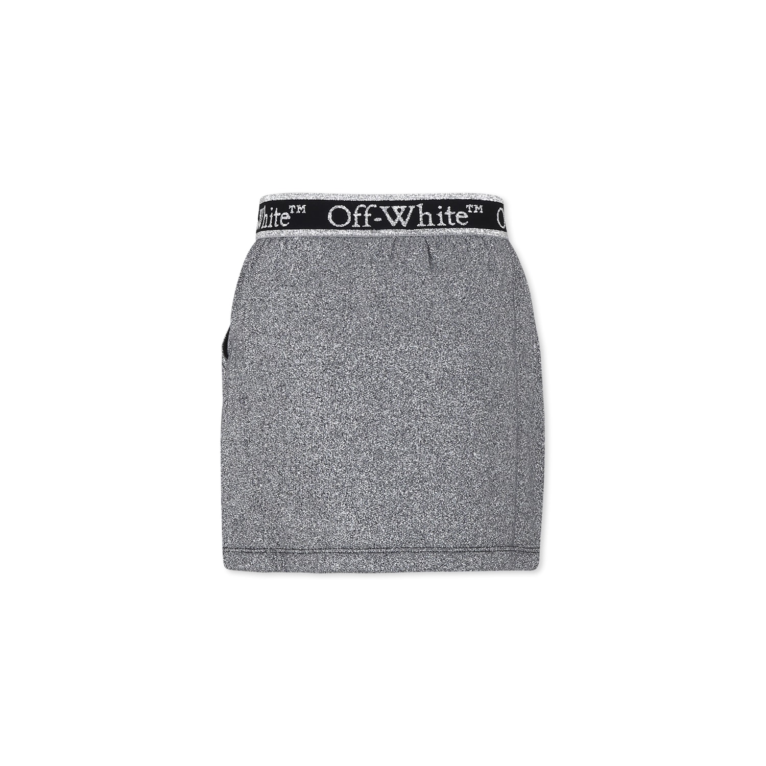 Off-white Grey Skirt For Girl With Logo In Grey