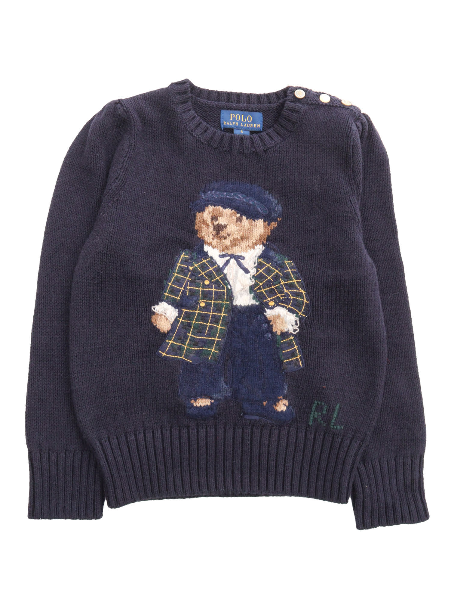 Polo Ralph Lauren Bearsweater-sweater-pullover In Blue