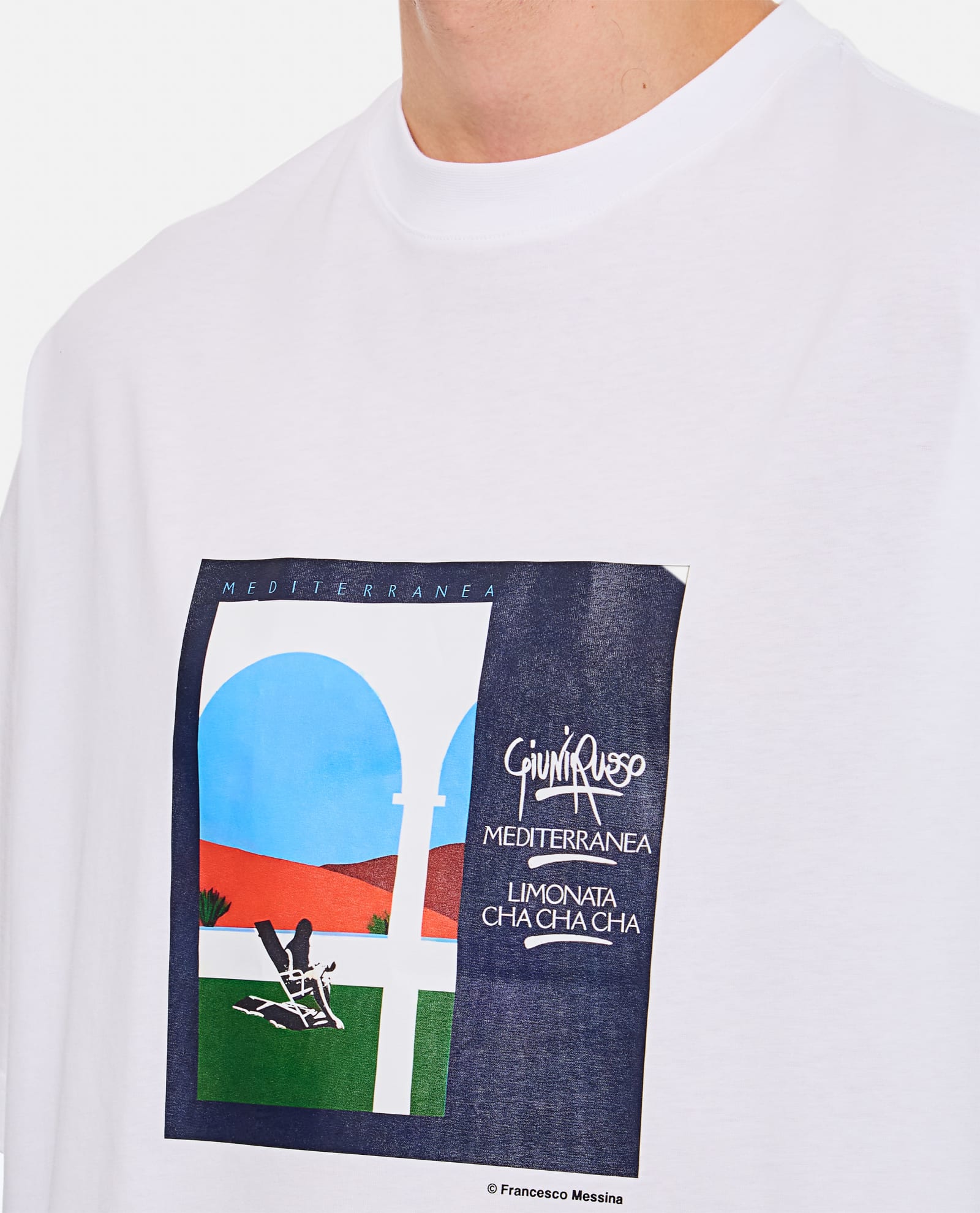 Shop Jacquemus Printed Cotton T-shirt In White