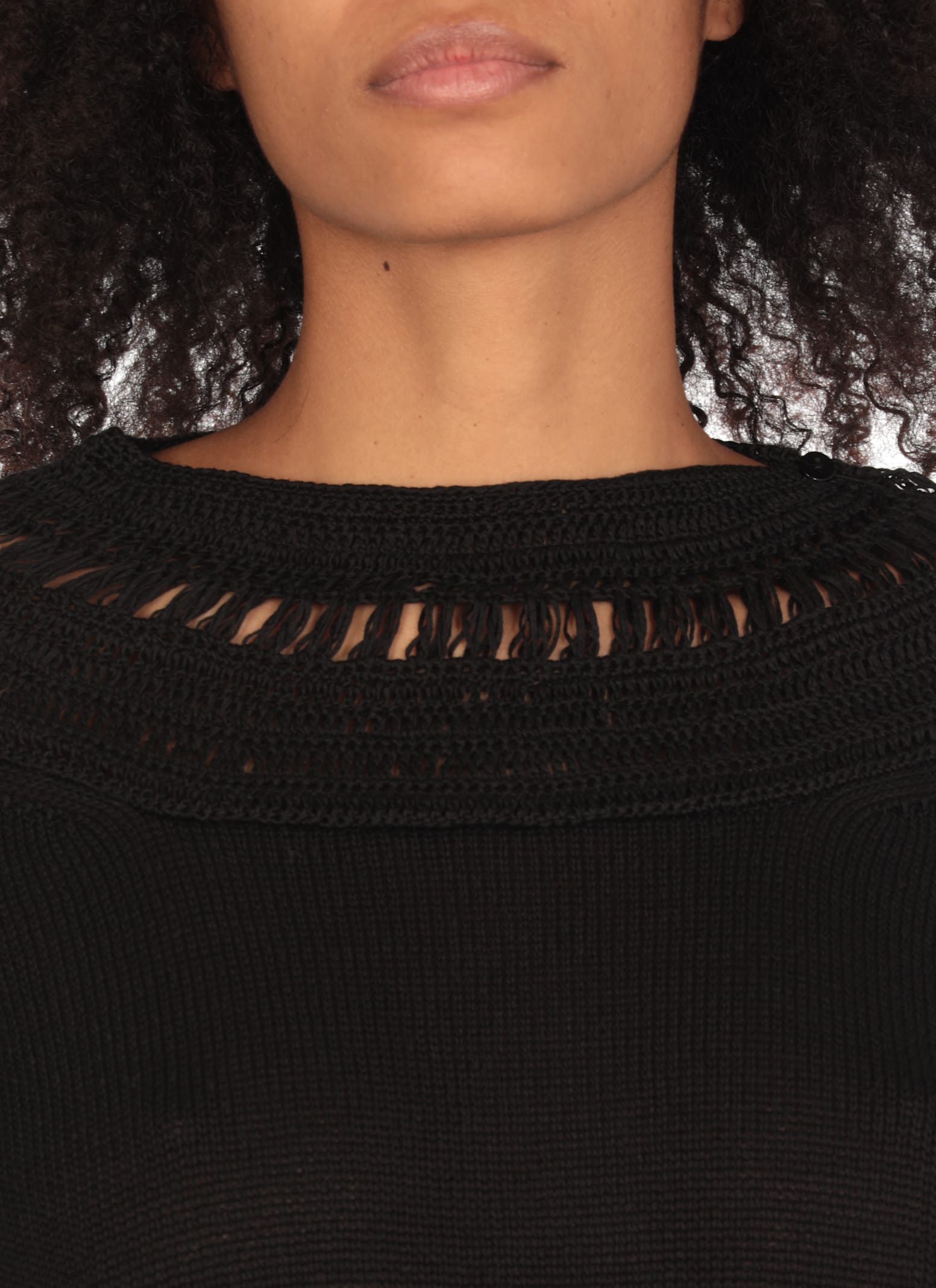 Y's Cotton Sweater In Black