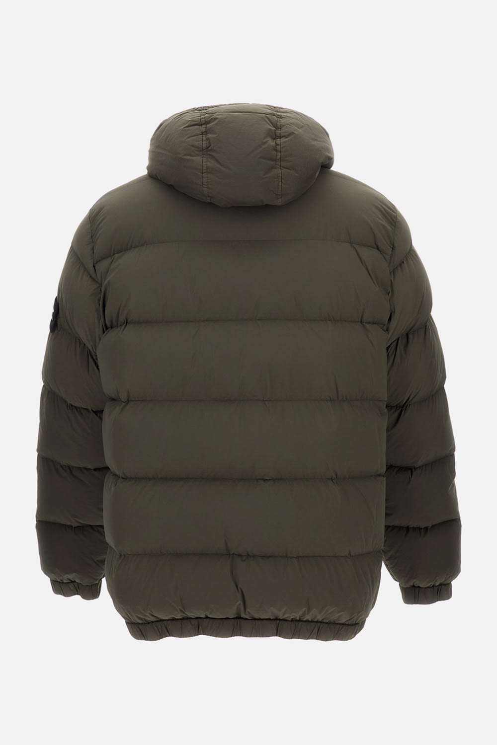 Stone Island Seamless Tunnel Hooded Down Jacket In Green