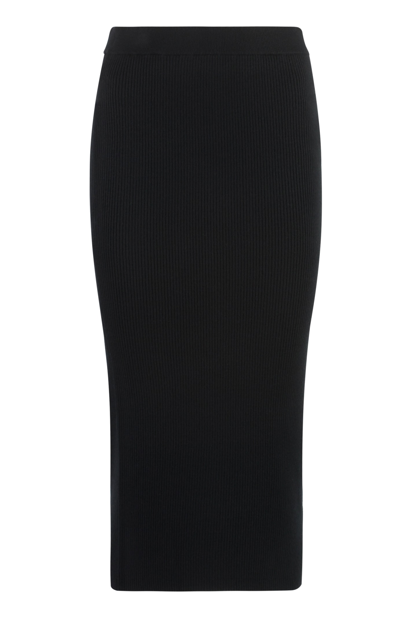 Michael Kors Ribbed Knit Skirt In Black