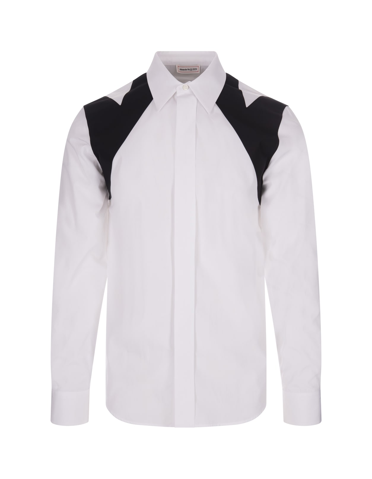 ALEXANDER MCQUEEN CUT-OUT HARNESS SHIRT IN WHITE