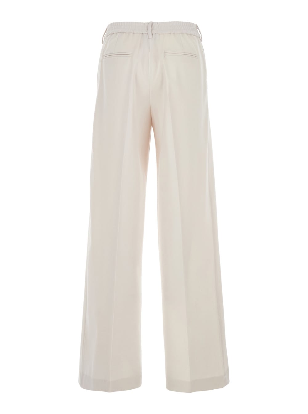 Pt Torino Lorenza Half Elasticated Belt Pants In Neutral