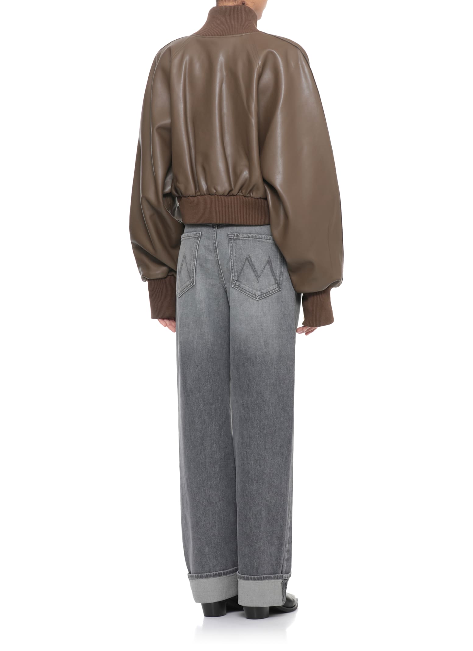 Norma Kamali Synth Leather Jacket In Multi