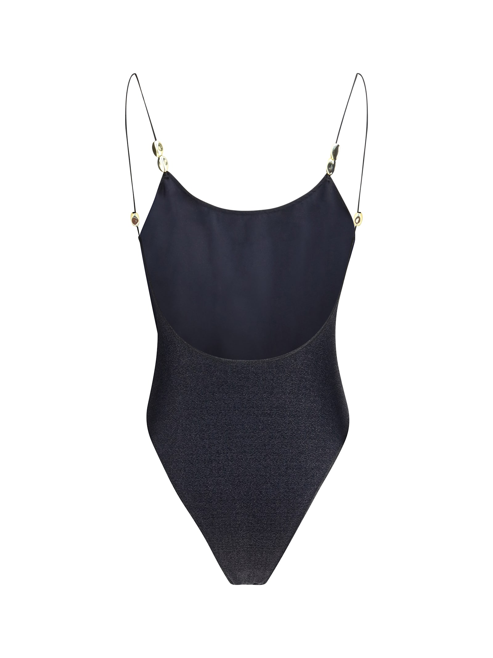 Oseree Luminous Glazed One Piece Swimsuit In Black