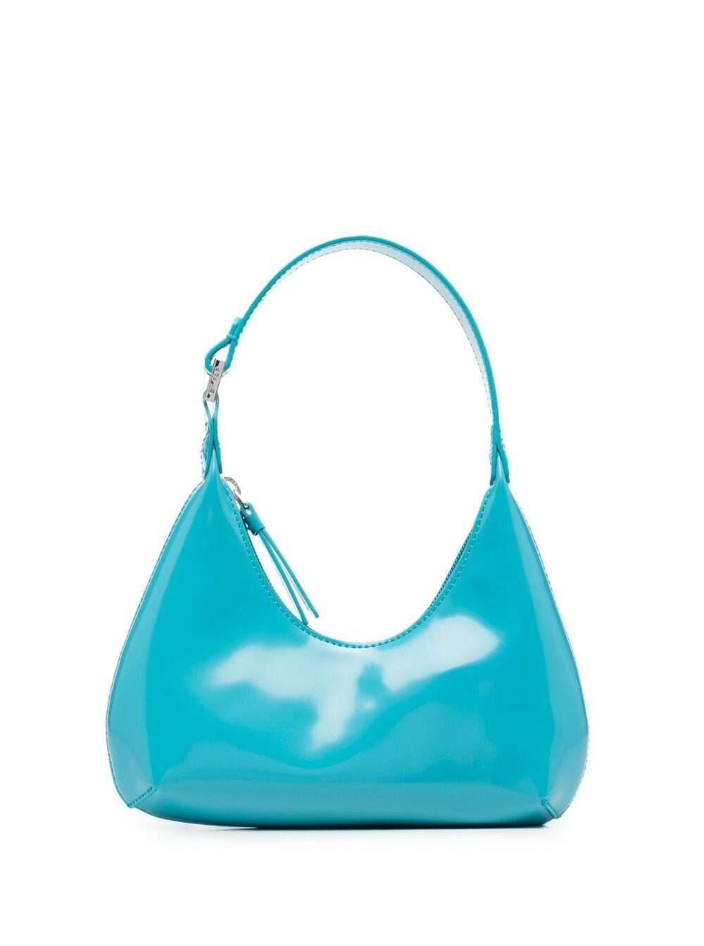 BY FAR Amber Light Blue Handbag In Patent Leather With Adjustable Handle And Zip Closure Woman