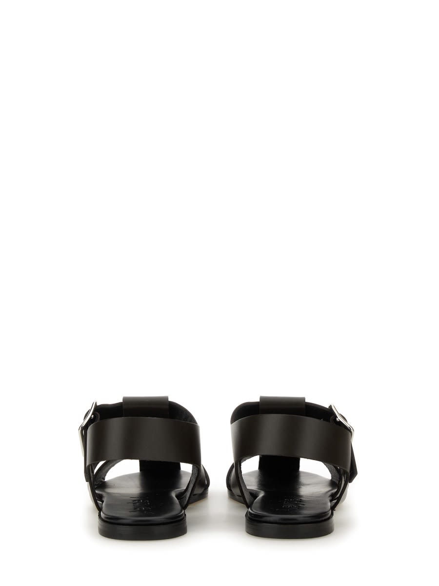 Aeyde Strappy Open Toe Flat Sole Sandals In Dark Brown