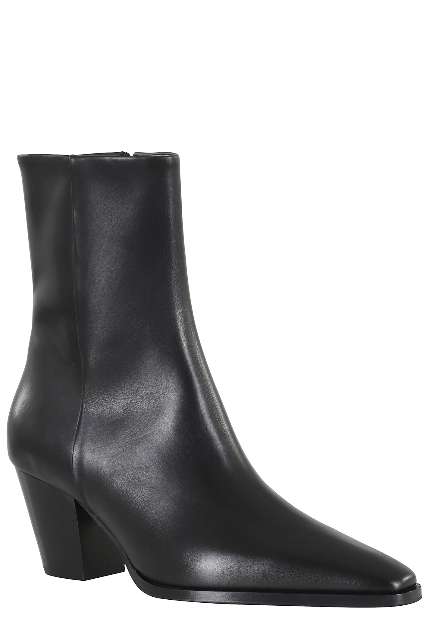 Aeyde Calf Leather Ankle Boots In Black