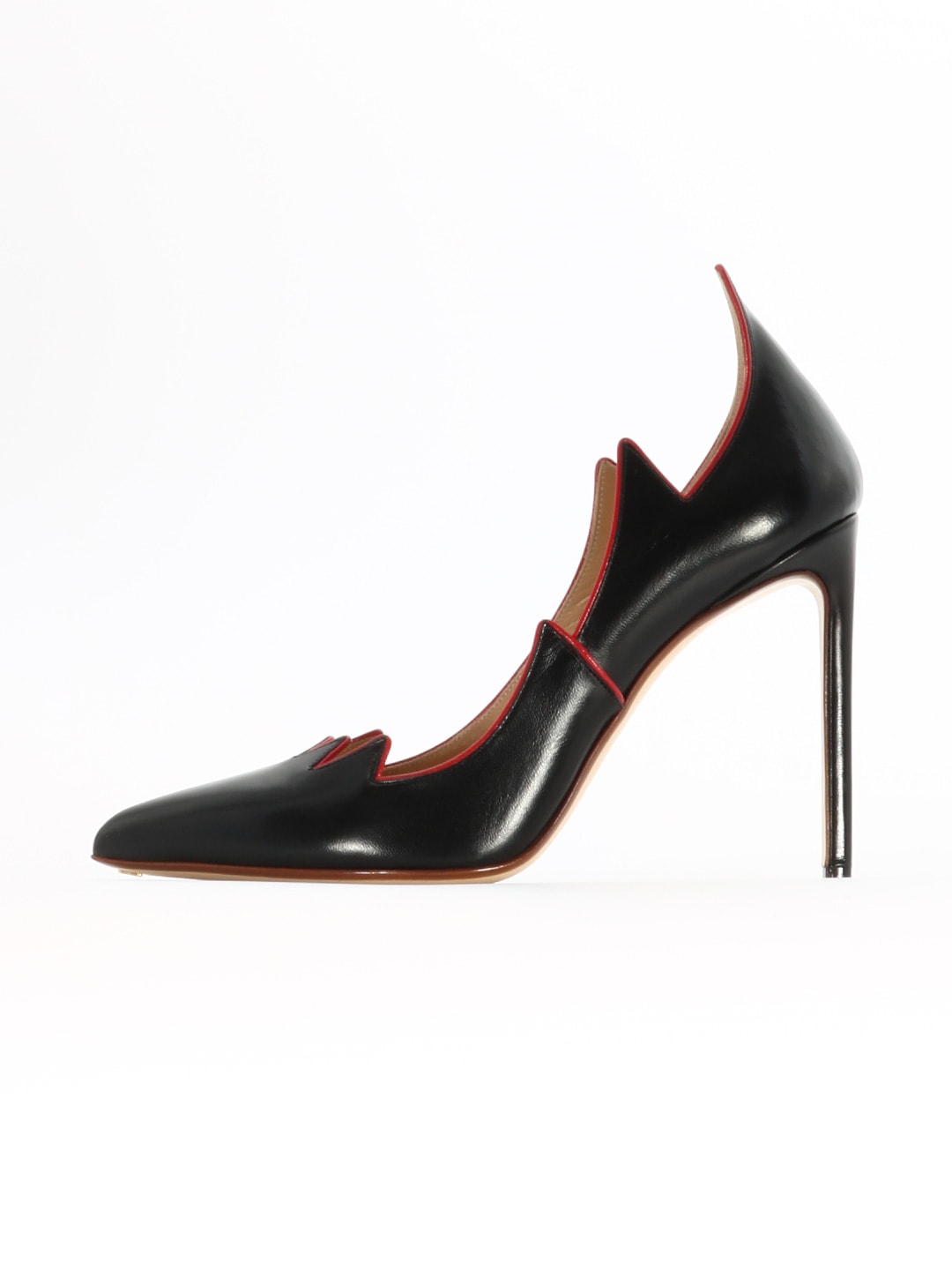 Buy Francesco Russo Black Leather Flame Pump online, shop Francesco Russo shoes with free shipping